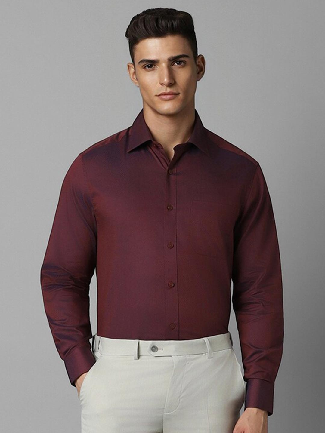 

Louis Philippe Cotton Opaque Formal Shirt, Maroon