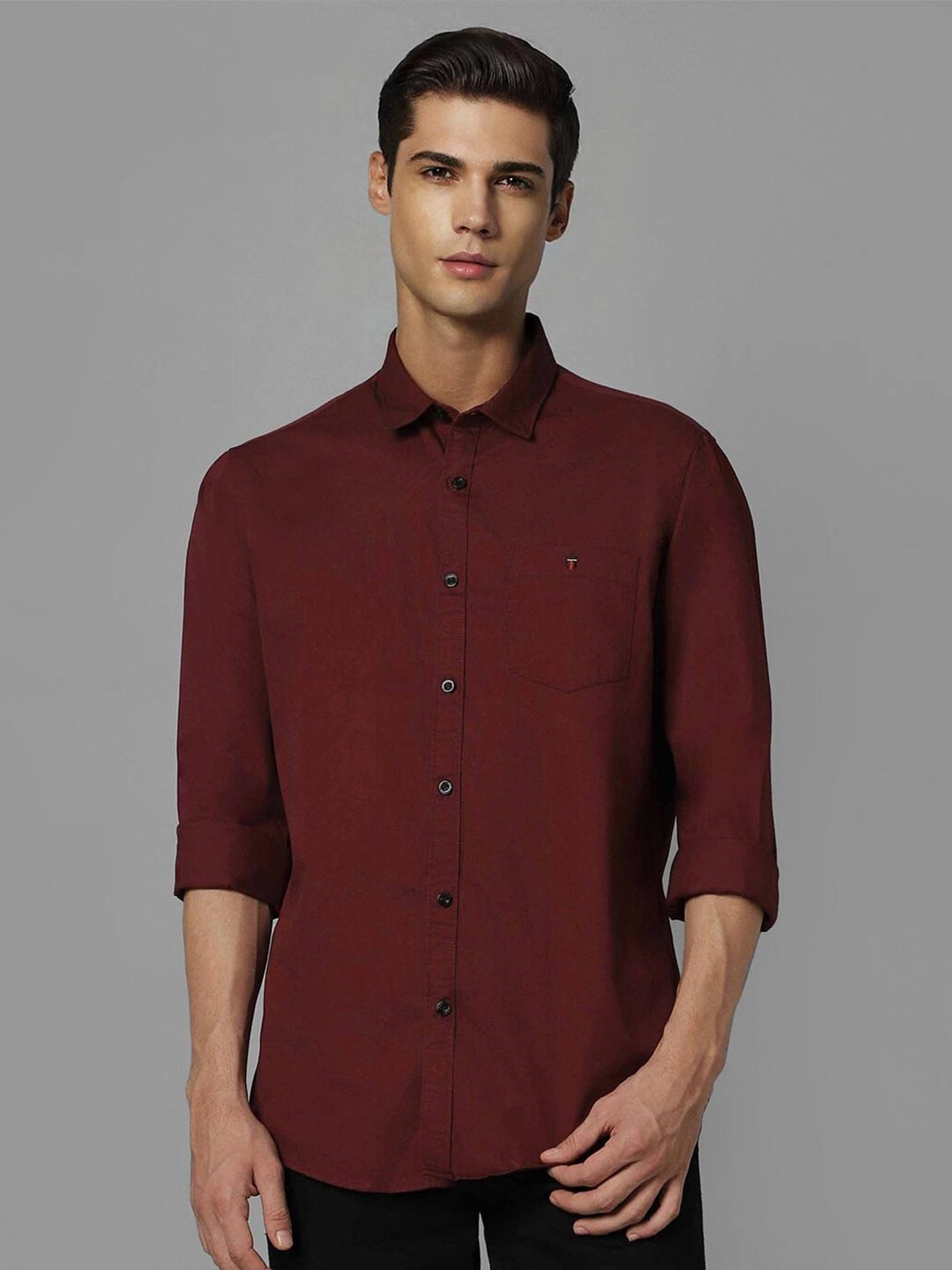 

Louis Philippe Jeans Slim Fit Cotton Casual Shirt, Maroon