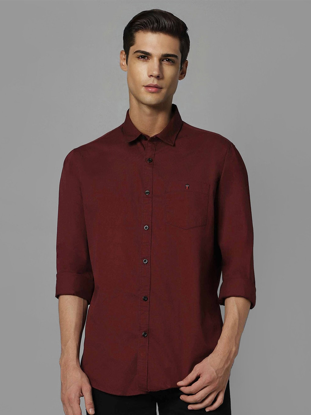 

Louis Philippe Jeans Slim Fit Cotton Casual Shirt, Maroon