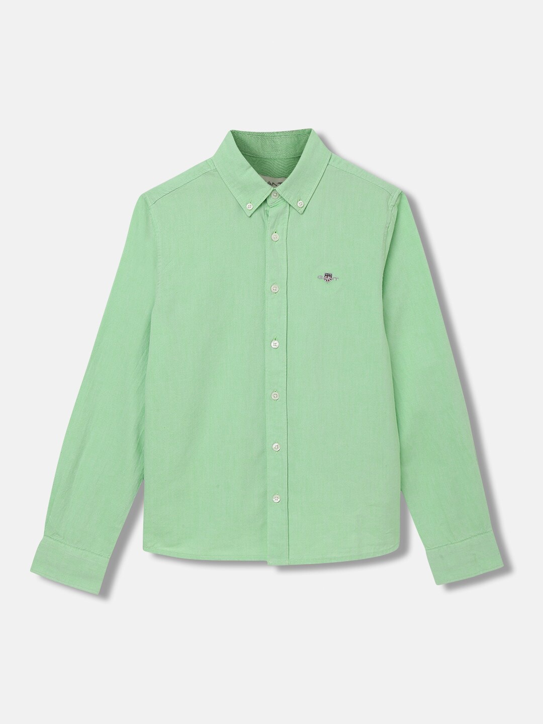 

GANT Boys Button-Down Collar Cotton Shirt, Green