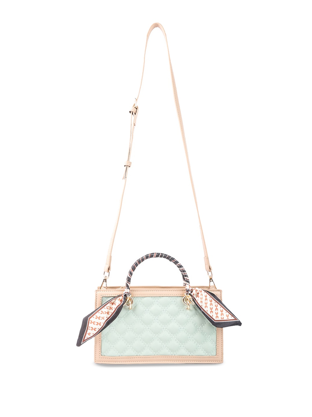 

London Rag Quilted Detailed Structured Sling Bag, Blue