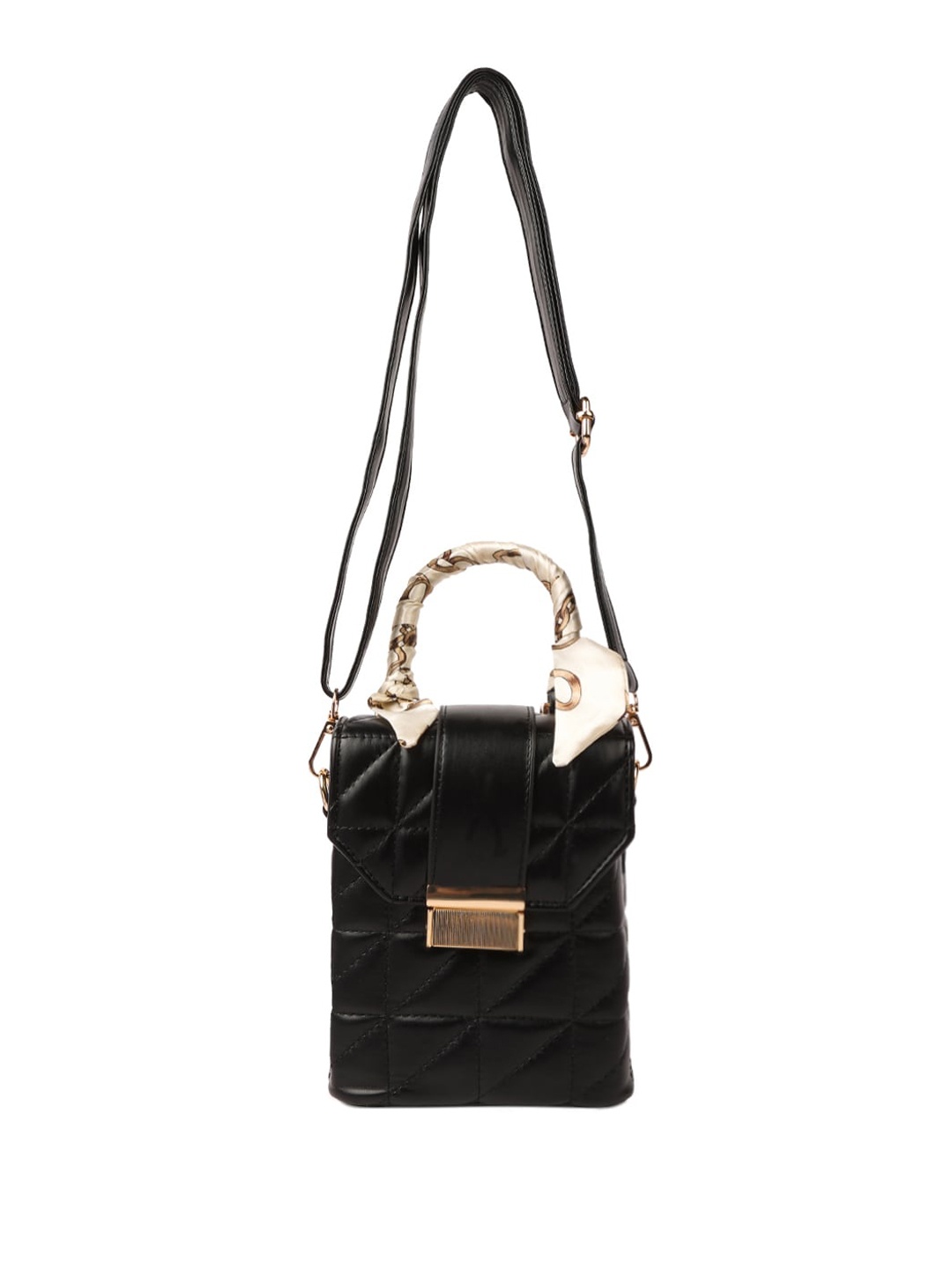 

London Rag Textured Quilted Structured Handheld Bag, Black