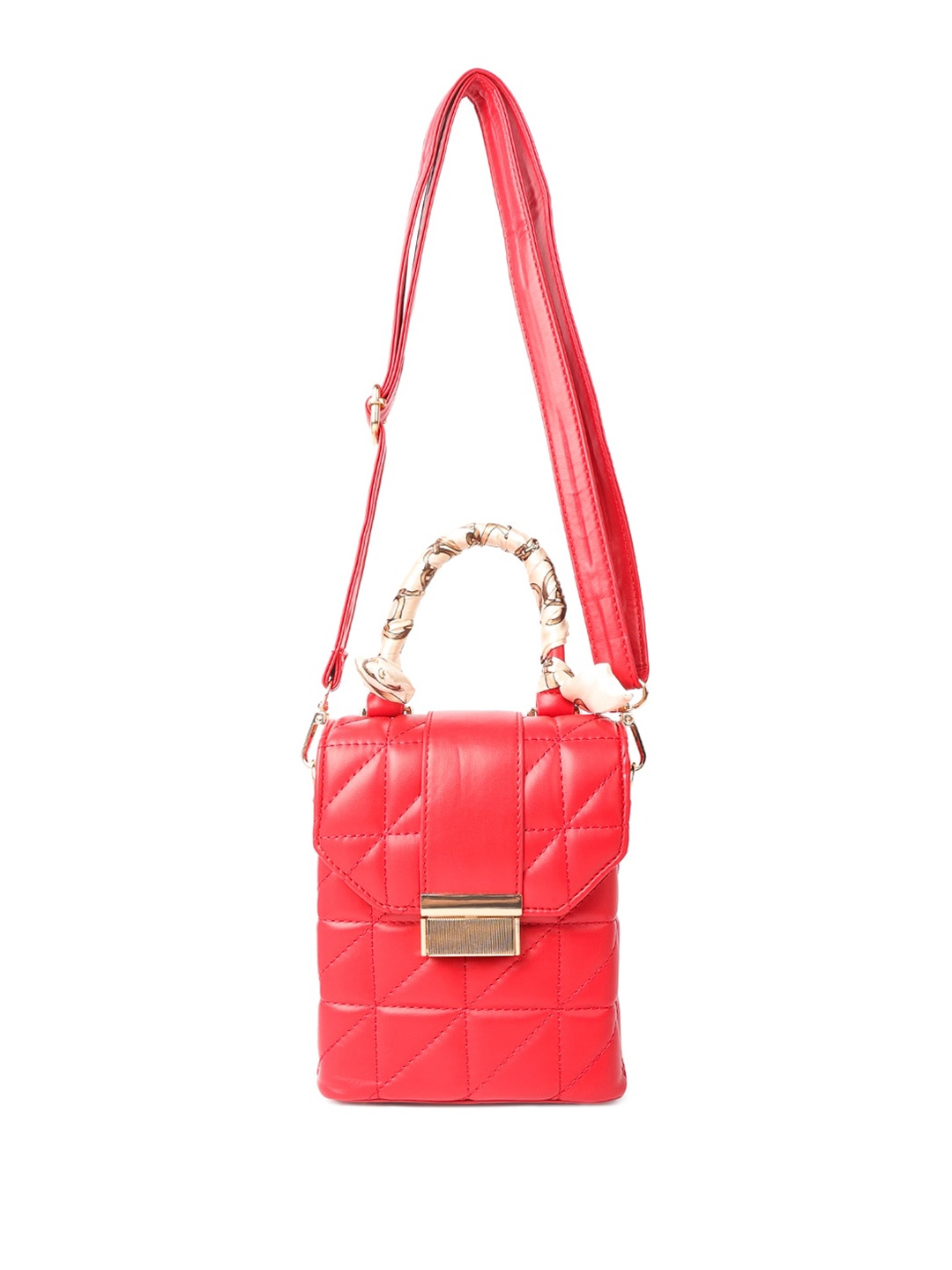 

London Rag Textured Quilted Structured Handheld Bag, Red