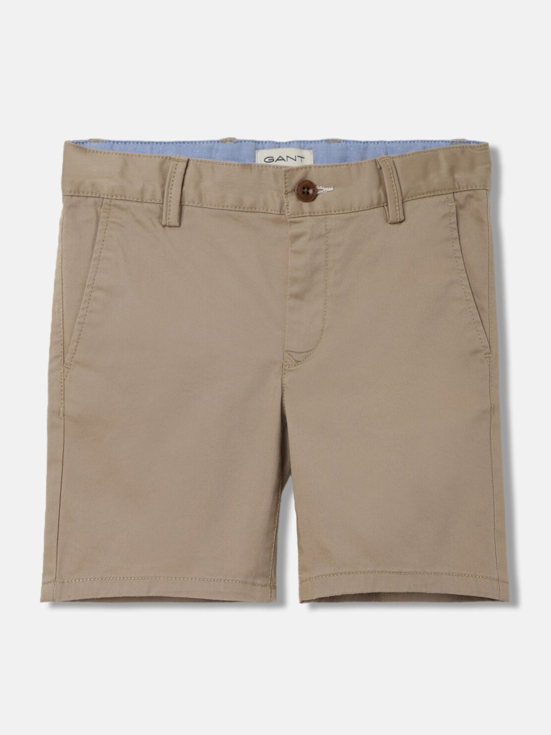 

GANT Solid Mid-Rise Regular Fit Shorts, Beige