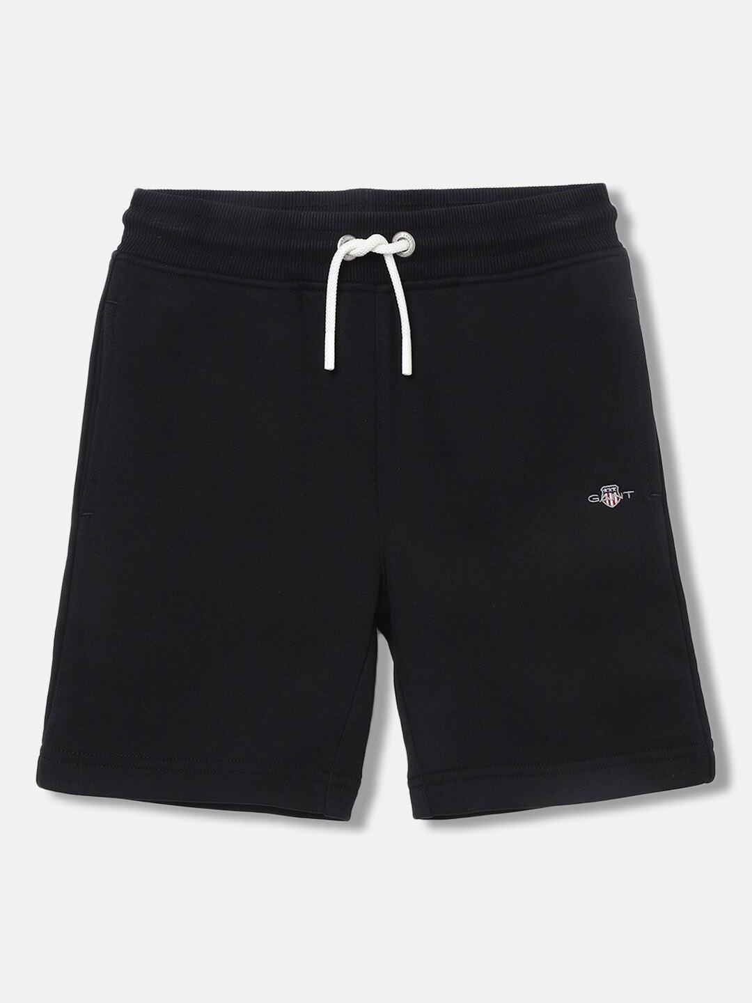 

GANT Solid Mid-Rise Regular Fit Shorts, Black