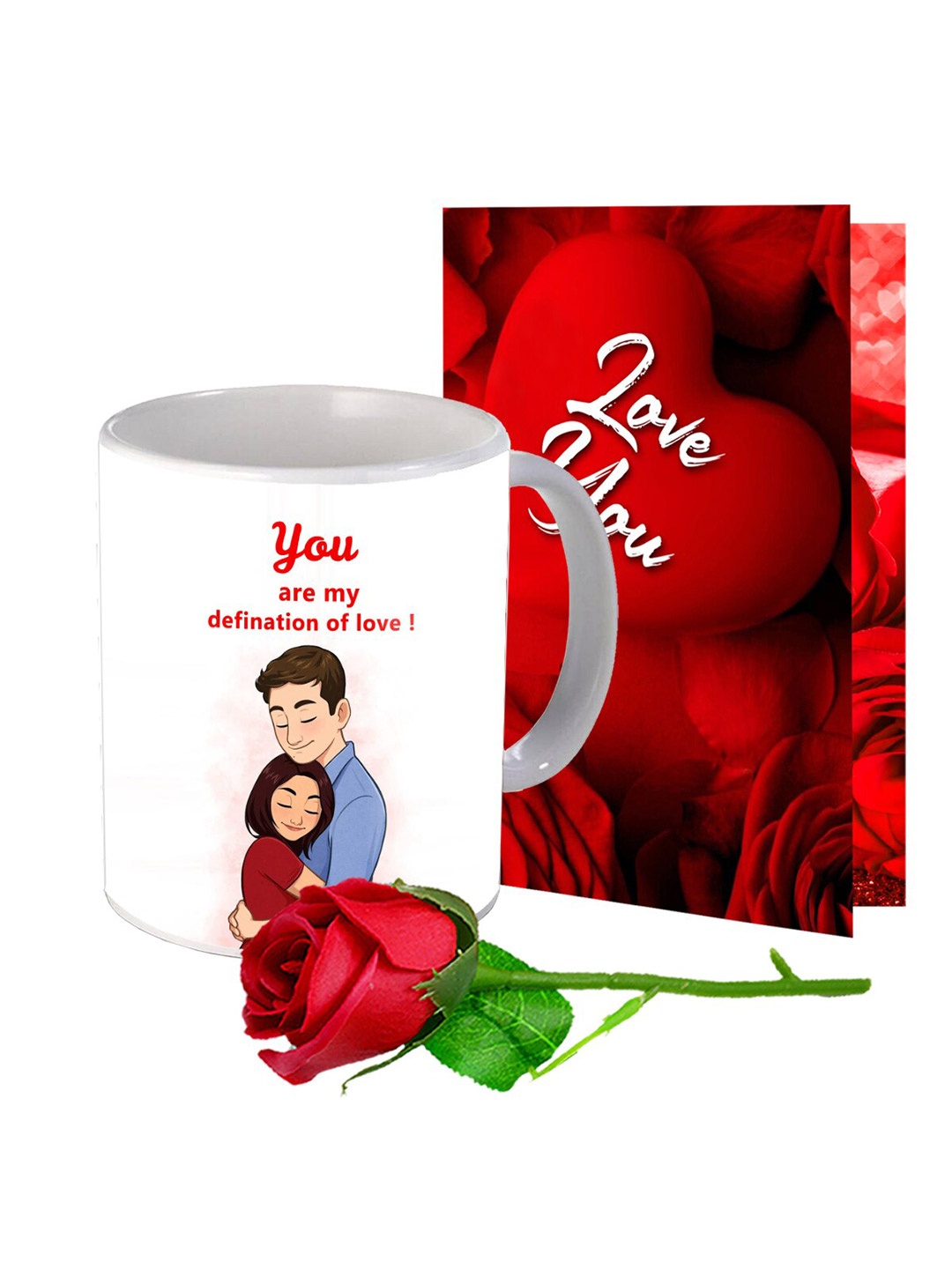 

Me & You Red & White 3 Pcs Printed Valentine Day Gift Set