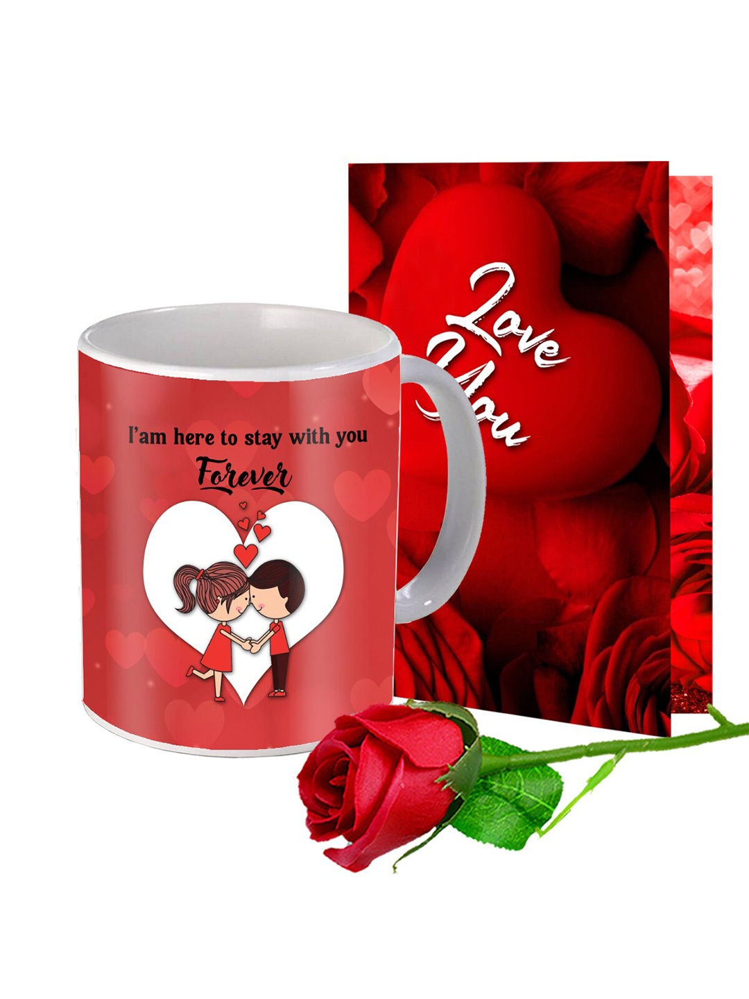 

ME & YOU 3 Piece Red I Love You Printed Home Gift Set