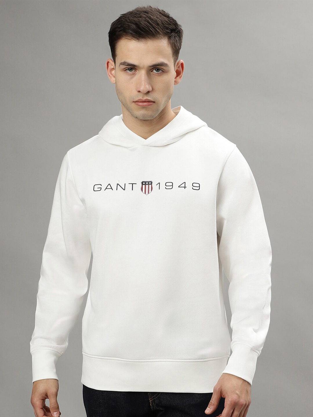 

GANT Solid Hooded Regular Fit Sweatshirt, Off white