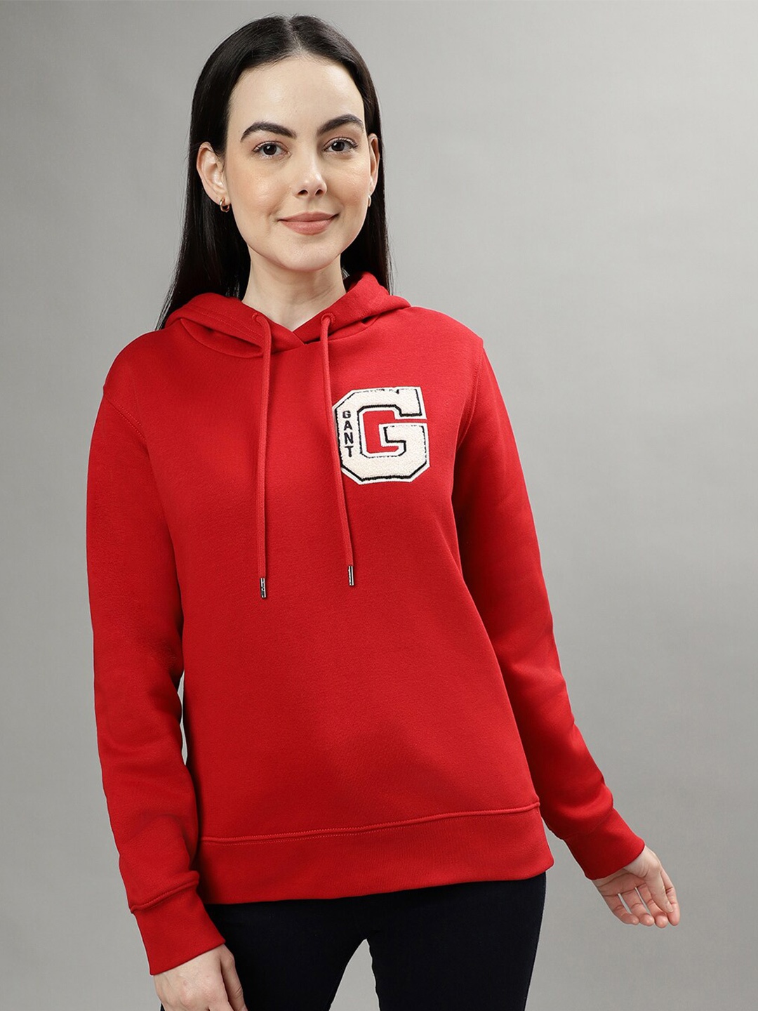 

GANT Solid Hooded Regular Fit Sweatshirt, Red