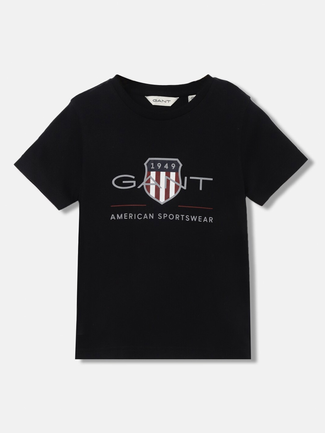 

GANT Solid Round Neck Regular Fit T-Shirt, Black