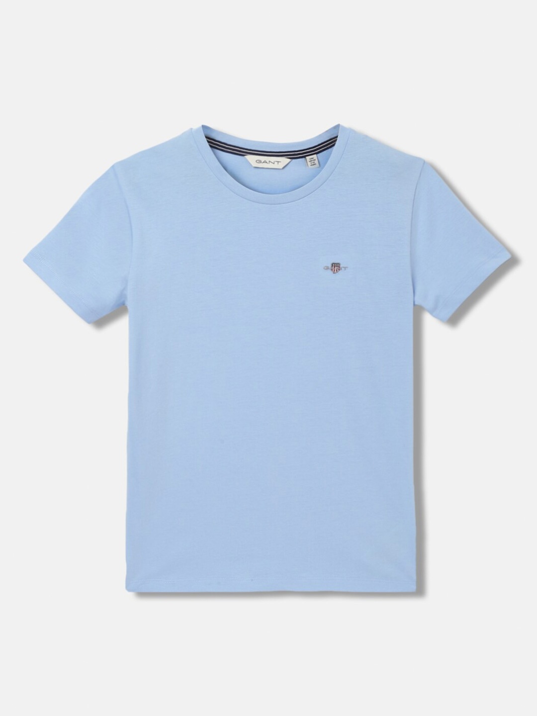 

GANT Solid Round Neck Regular Fit T-Shirt, Blue