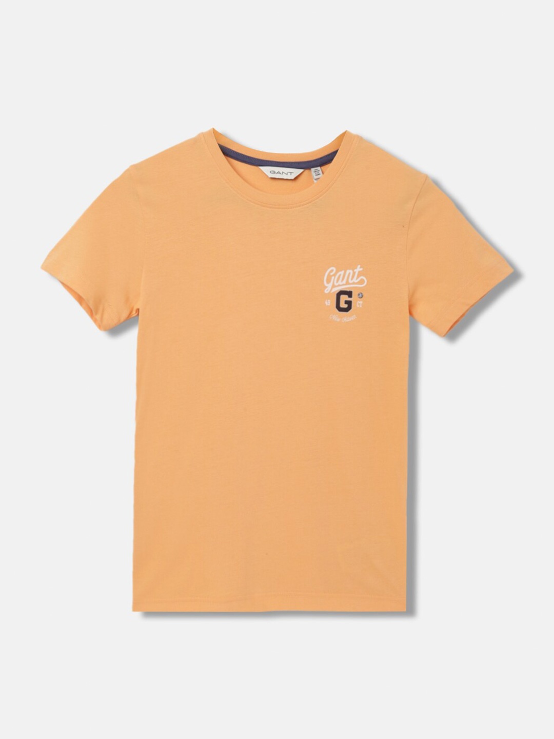 

GANT Solid Round Neck Regular Fit T-Shirt, Orange