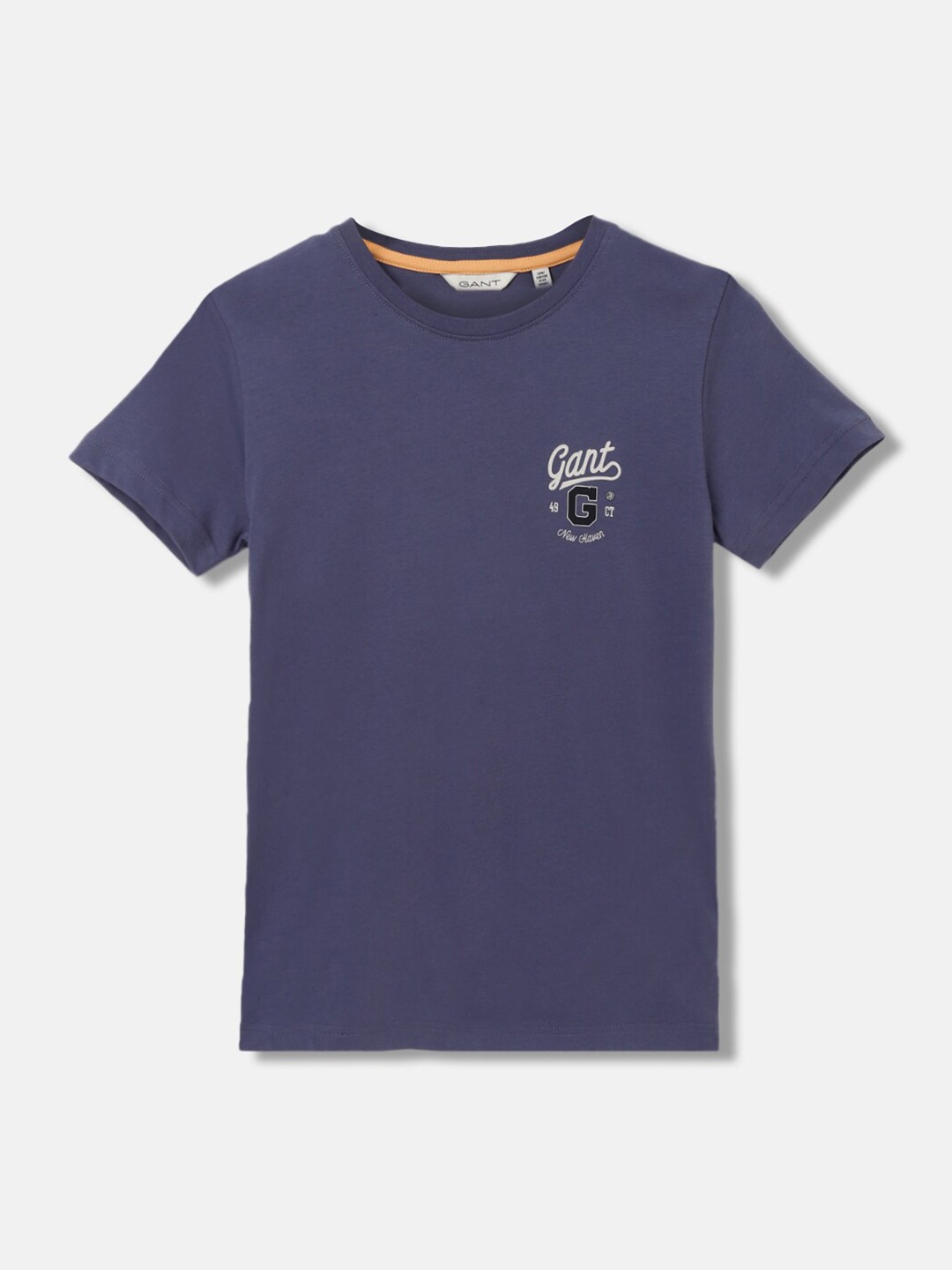 

GANT Solid Round Neck Regular Fit T-Shirt, Navy blue