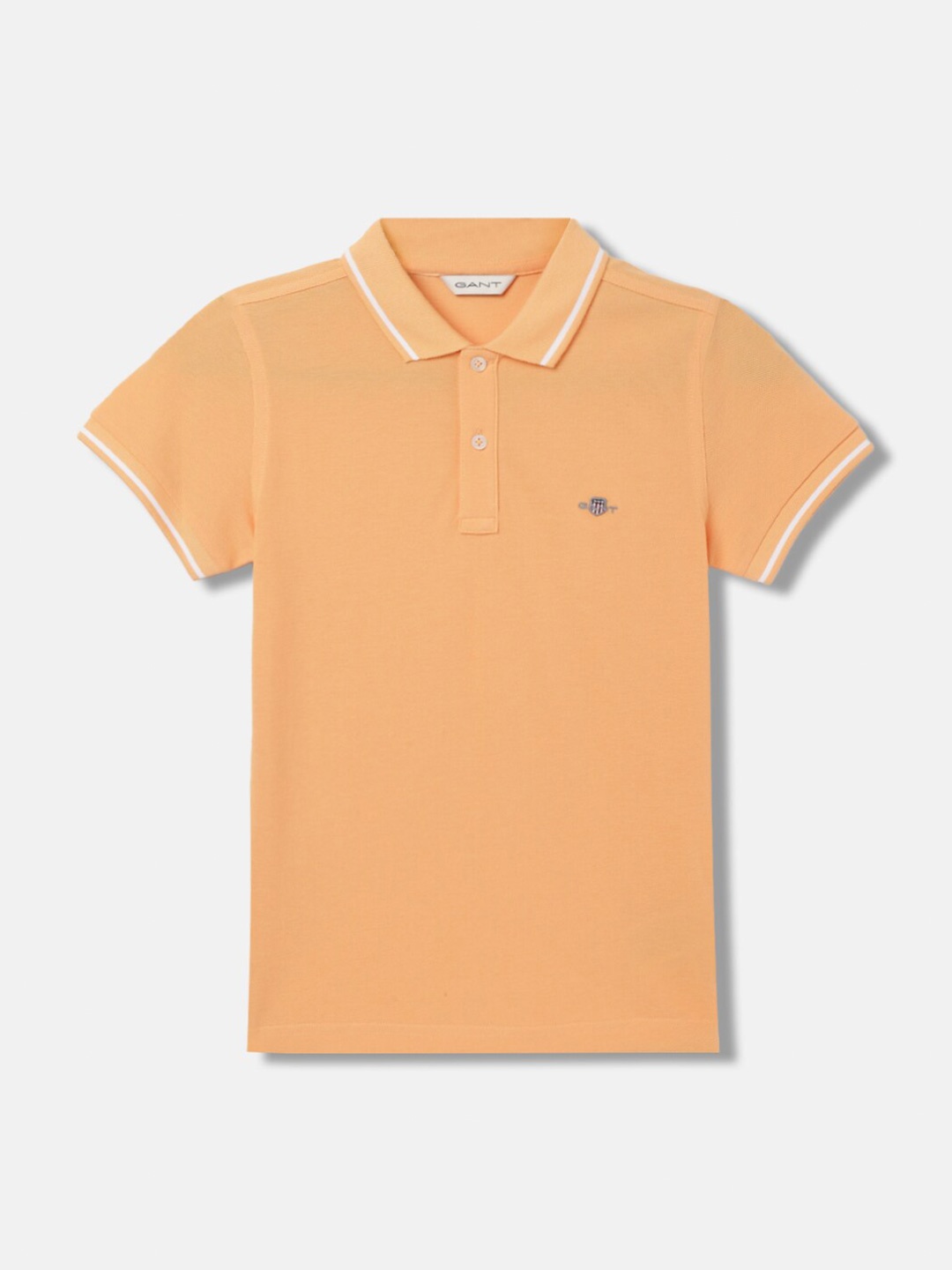 

GANT Solid Polo Neck Regular Fit T-Shirt, Orange