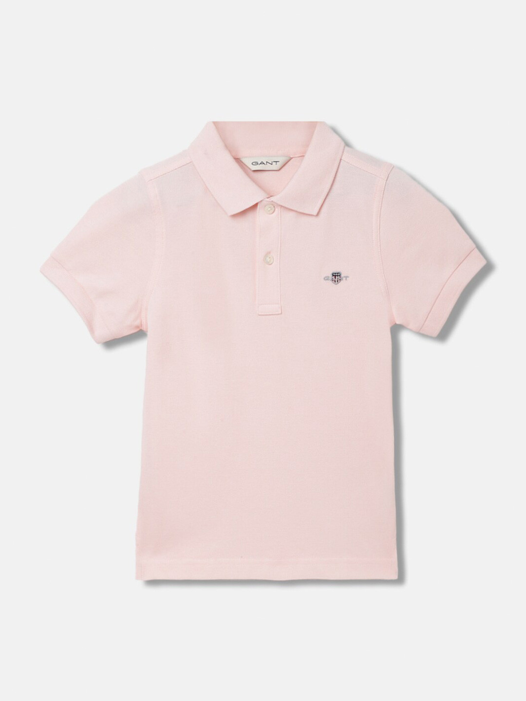 

GANT Solid Polo Neck Regular Fit T-Shirt, Pink