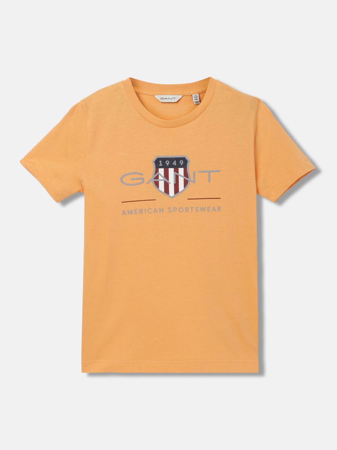 

GANT Solid Round Neck Regular Fit T-Shirt, Orange