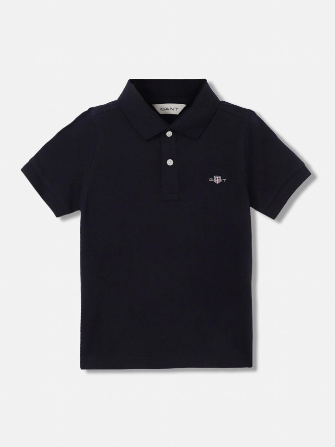 

GANT Solid Polo Neck Regular Fit T-Shirt, Navy blue