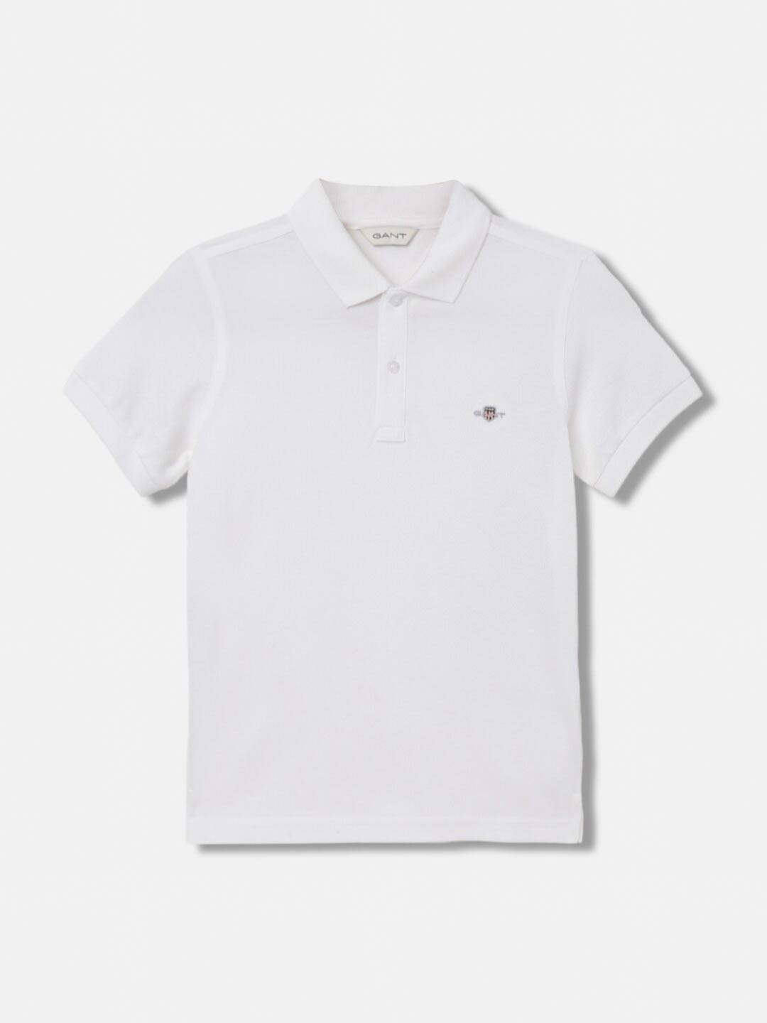 

GANT Solid Polo Neck Regular Fit T-Shirt, White