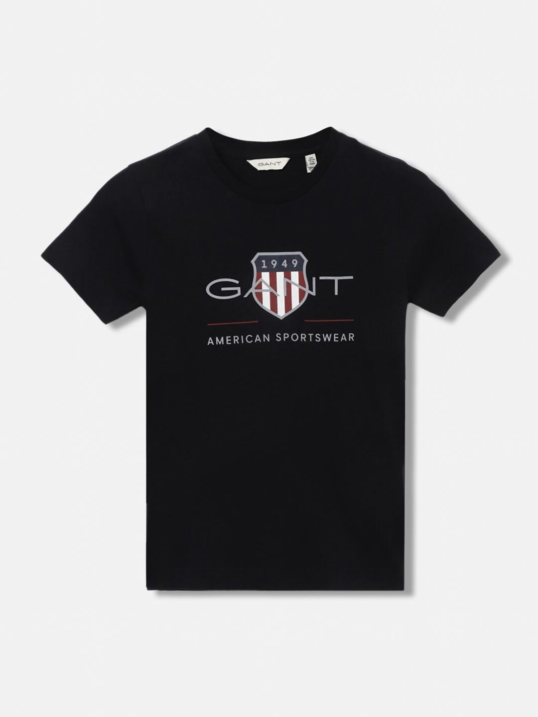 

GANT Solid Round Neck Regular Fit T-Shirt, Black
