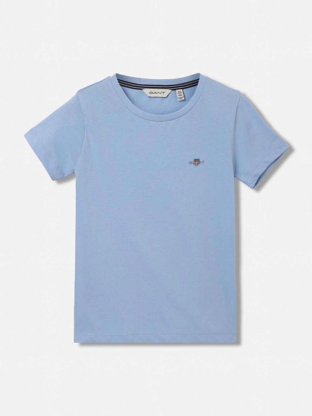 

GANT Solid Round Neck Regular Fit T-Shirt, Blue