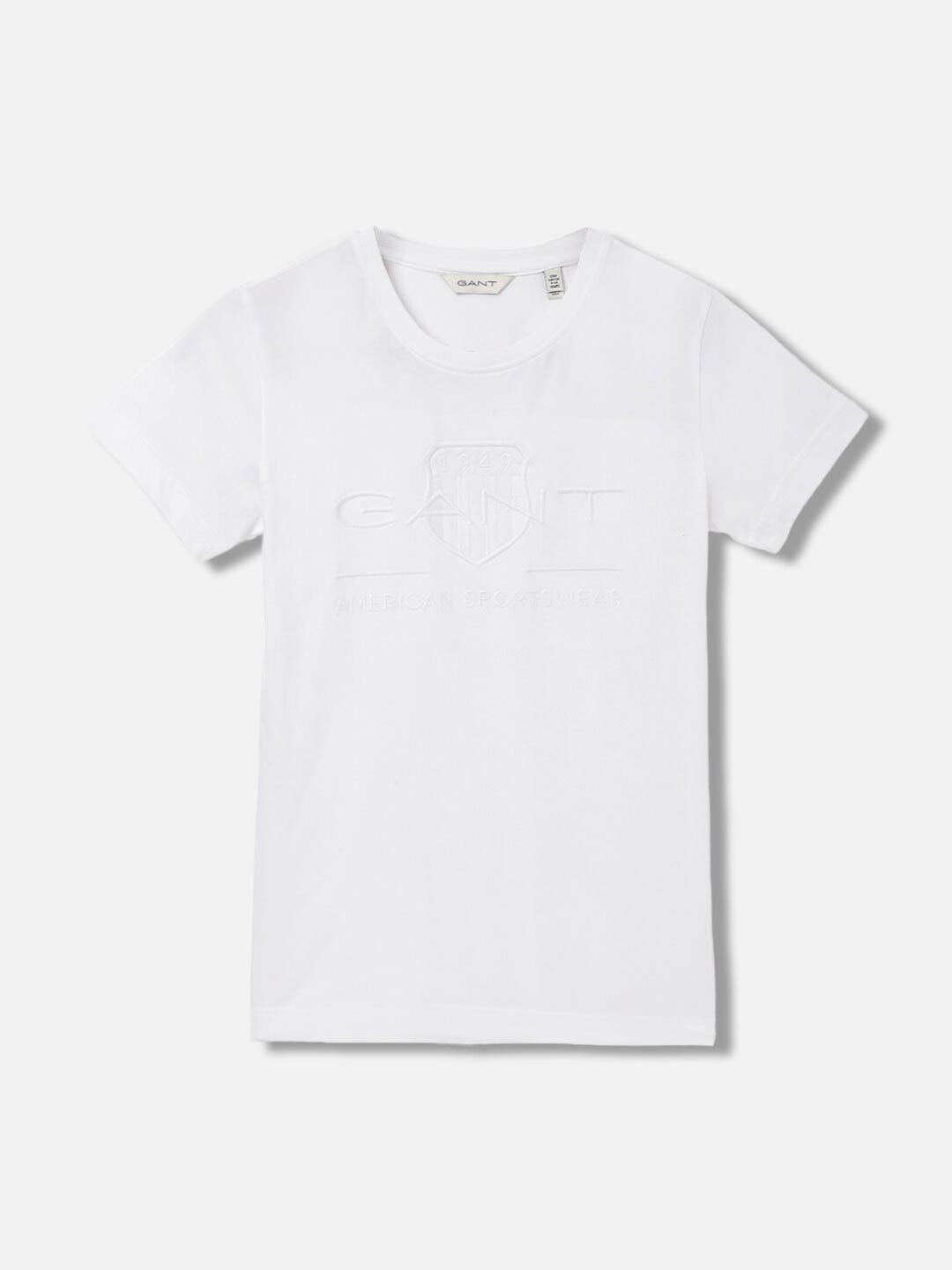 GANT Solid Round Neck Regular Fit T-Shirt, White