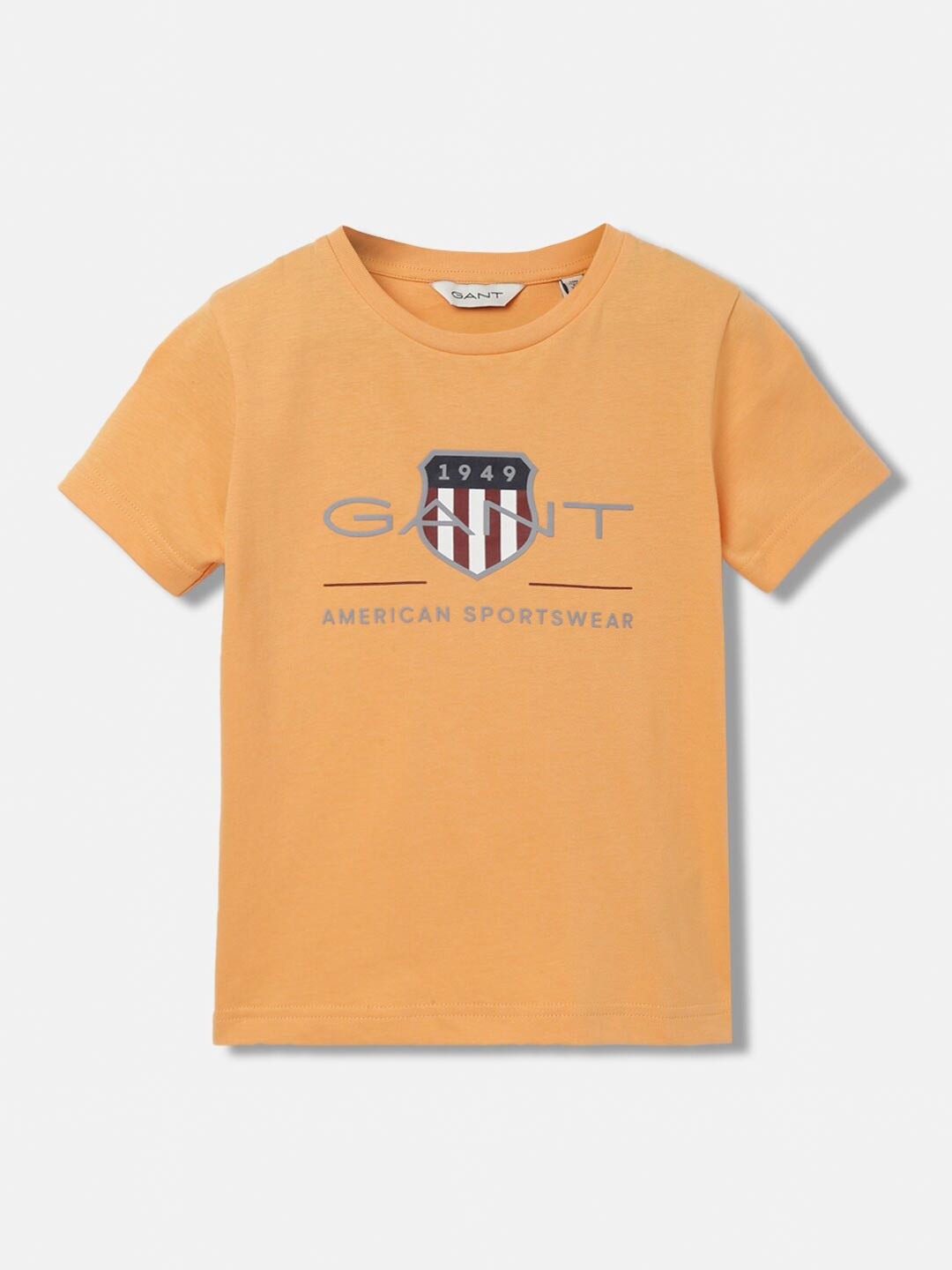 

GANT Solid Round Neck Regular Fit T-Shirt, Orange