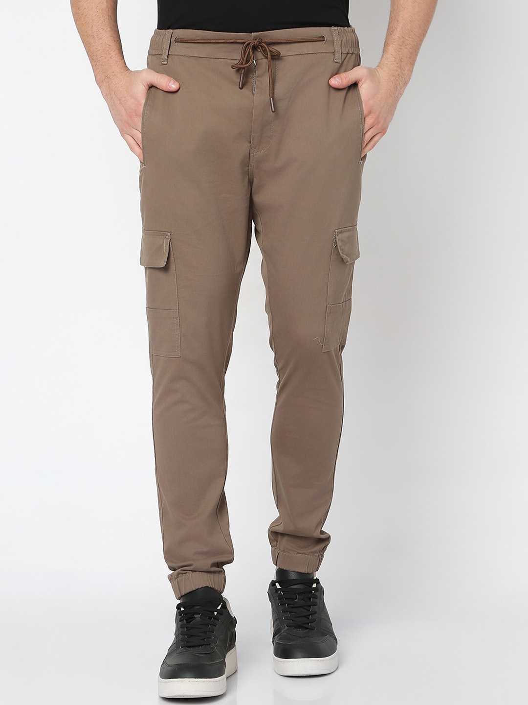 

R&B Men Khaki Slim Fit Trousers