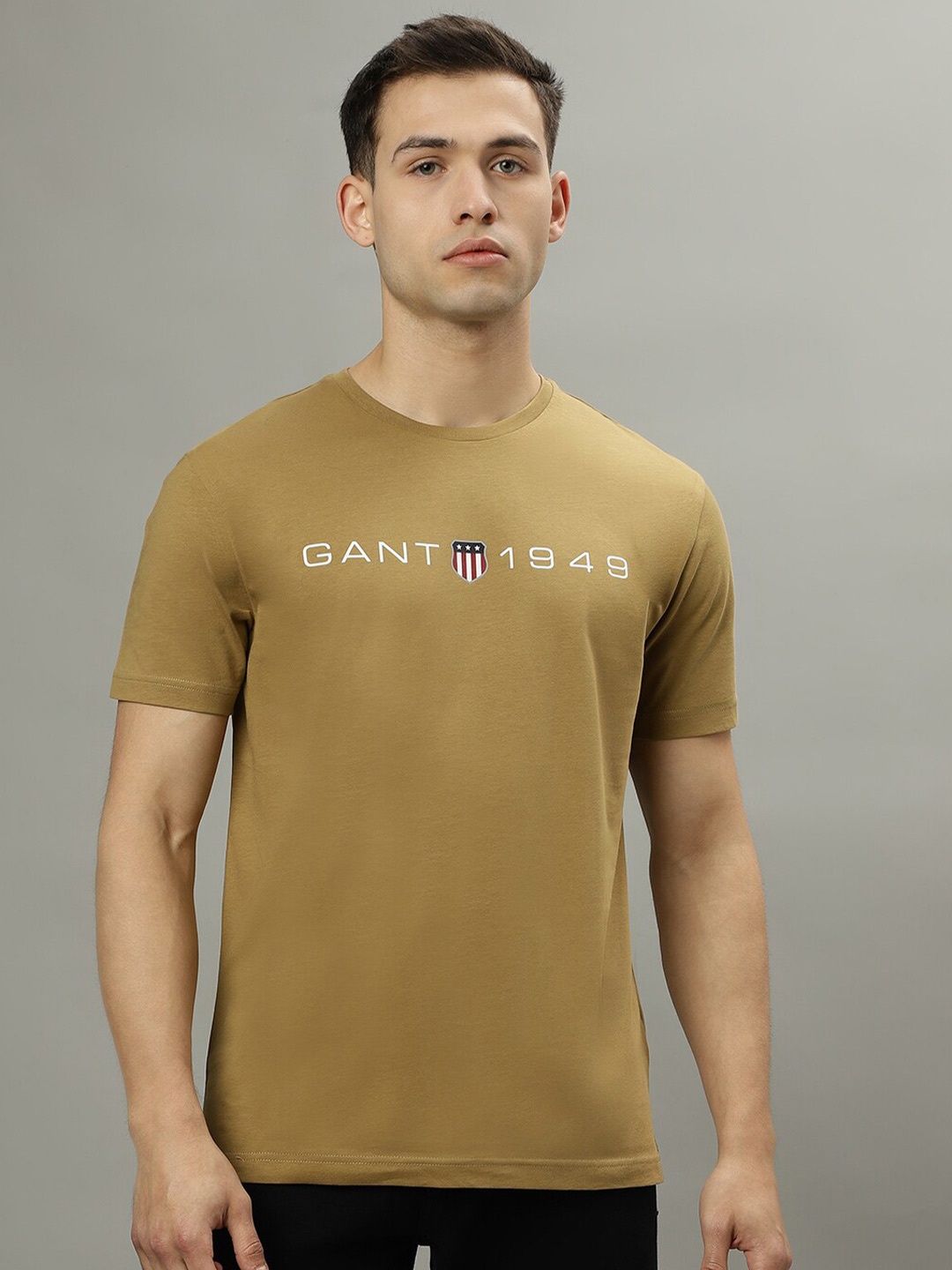 

GANT Typography Printed Pure Cotton T-shirt, Olive