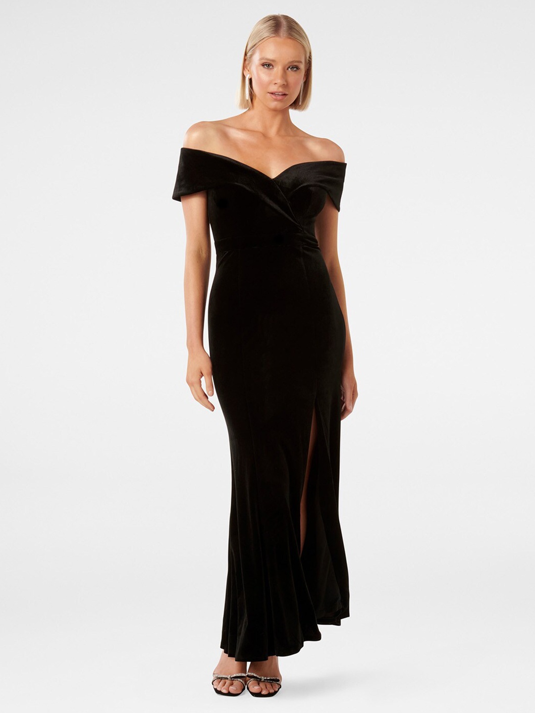 

Forever New Straight Off-Shoulder Straight Maxi Dress, Black