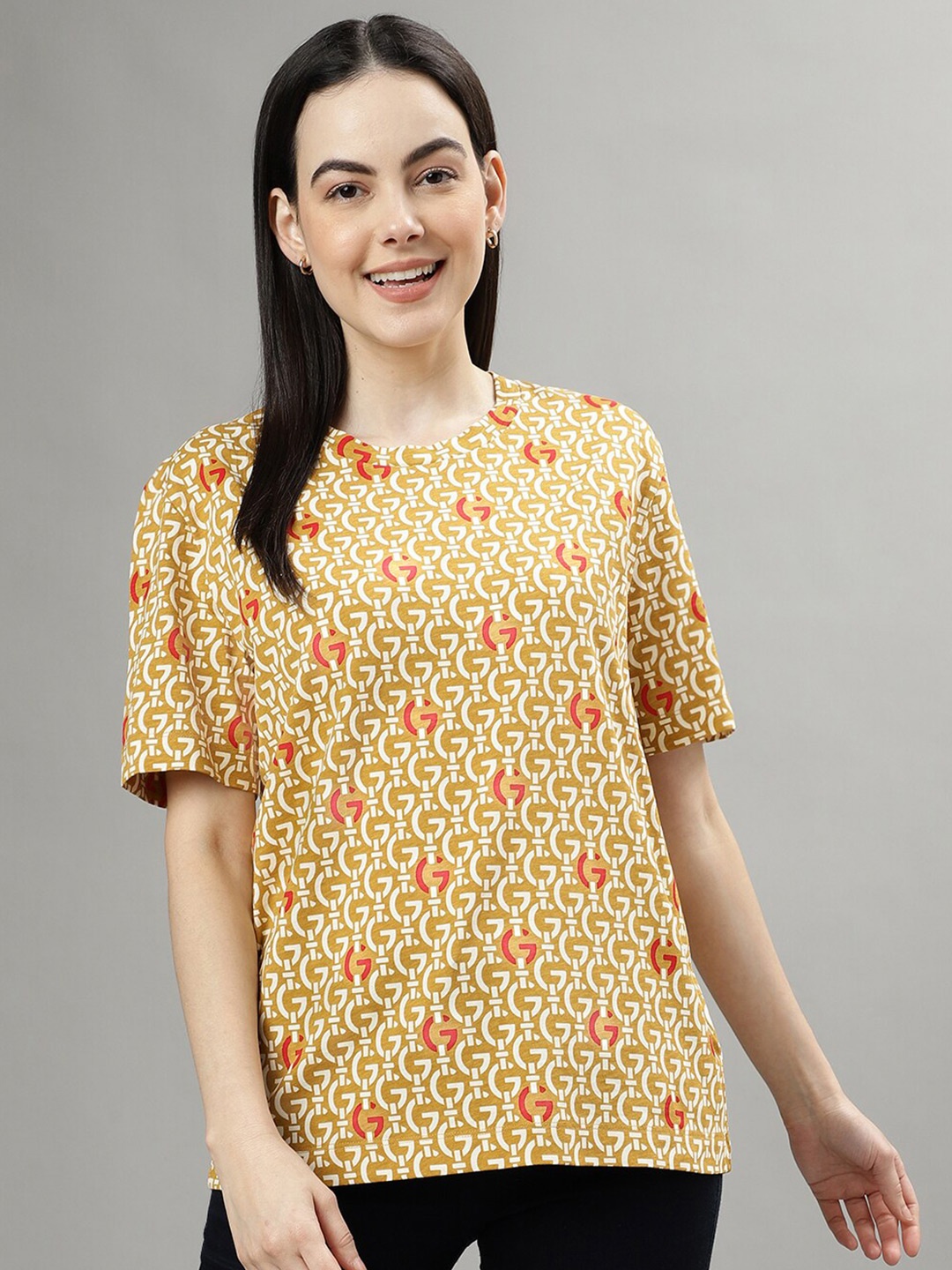

GANT Logo Print Round Neck Regular Fit T-Shirt, Khaki