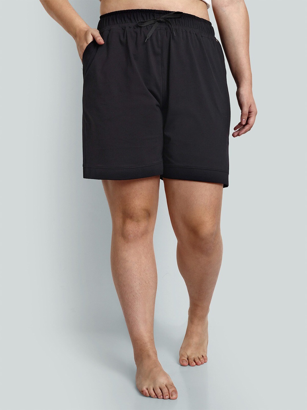 

CUPID Women Plus size Mid-Rise Cotton Lounge Shorts, Black