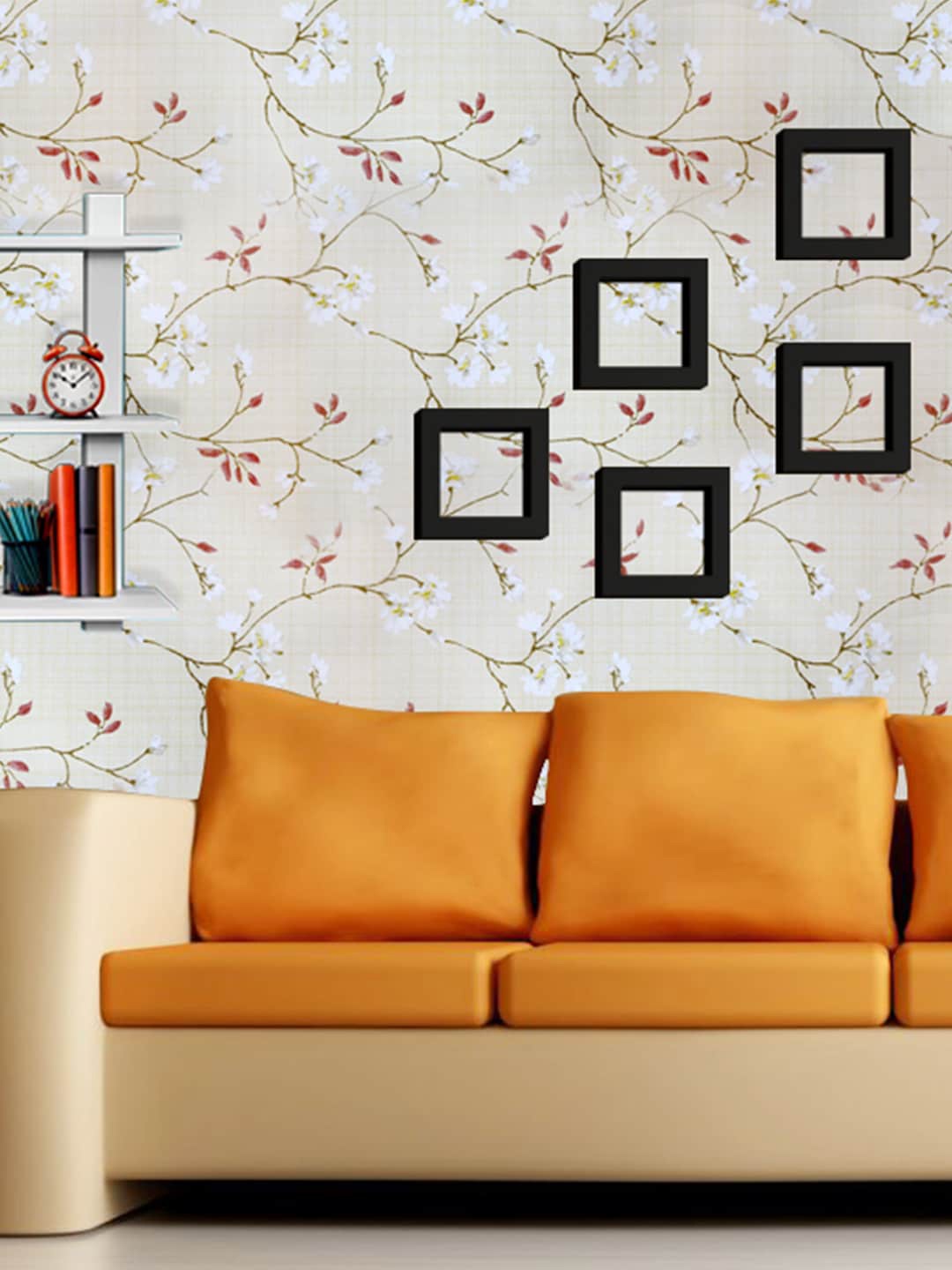 

Wollzo Beige & White Printed Wall Sticker