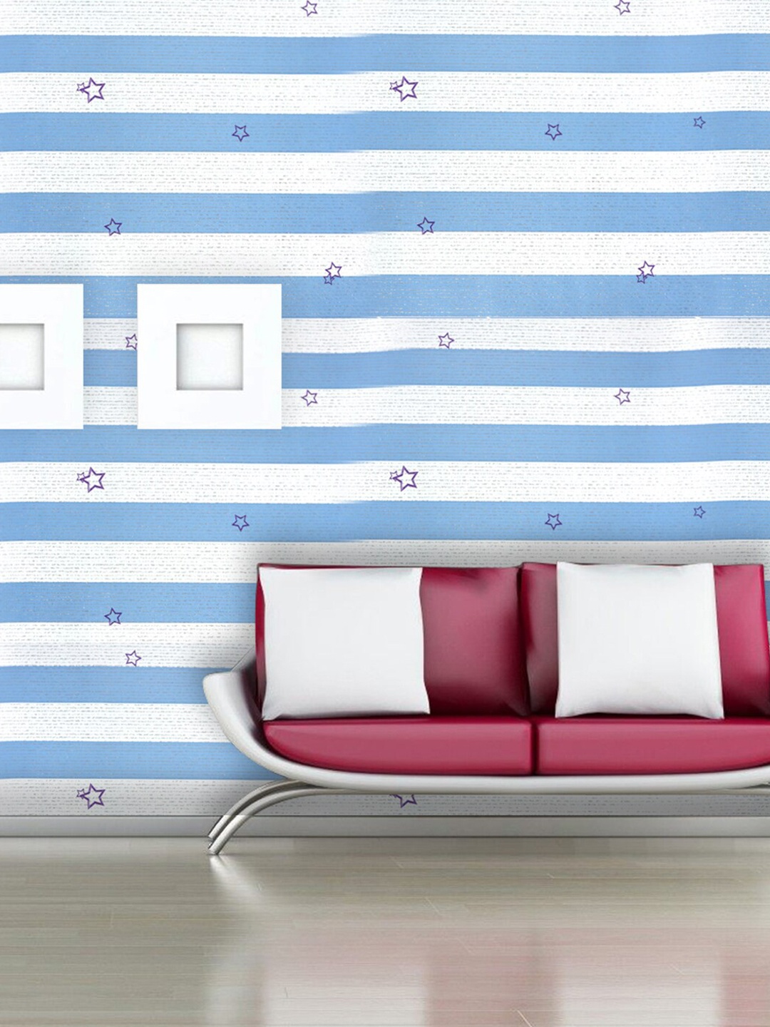 

Wollzo Blue & White Abstract Printed Wall Sticker