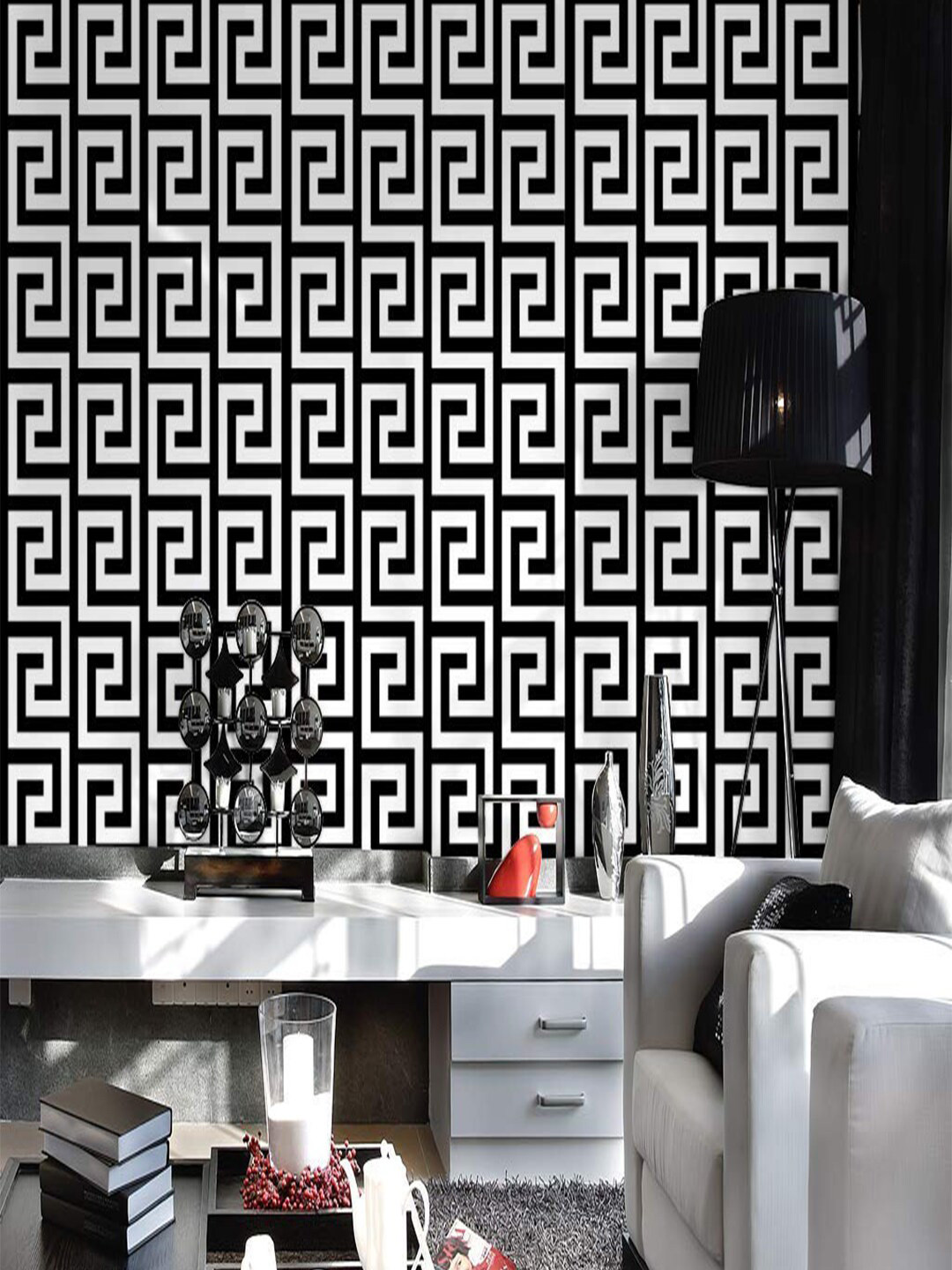 

Wollzo Black & White Abstract Printed Wall Sticker