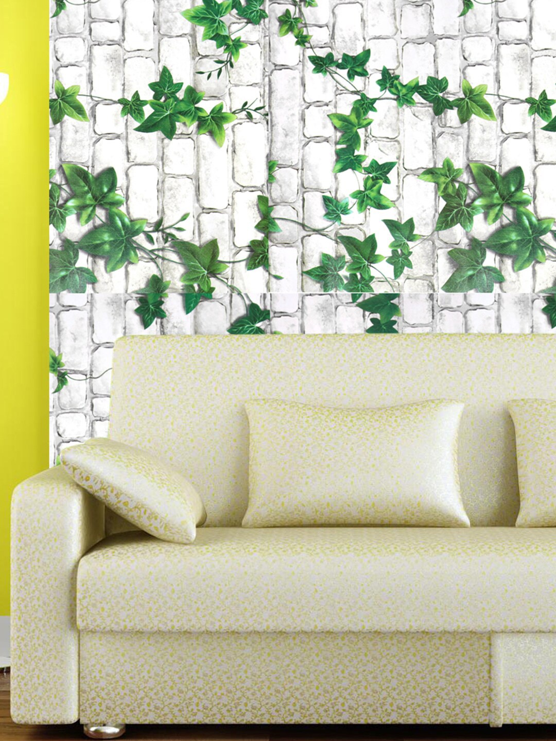 

Wollzo White & Green Floral and Botanical Printed Wall Sticker