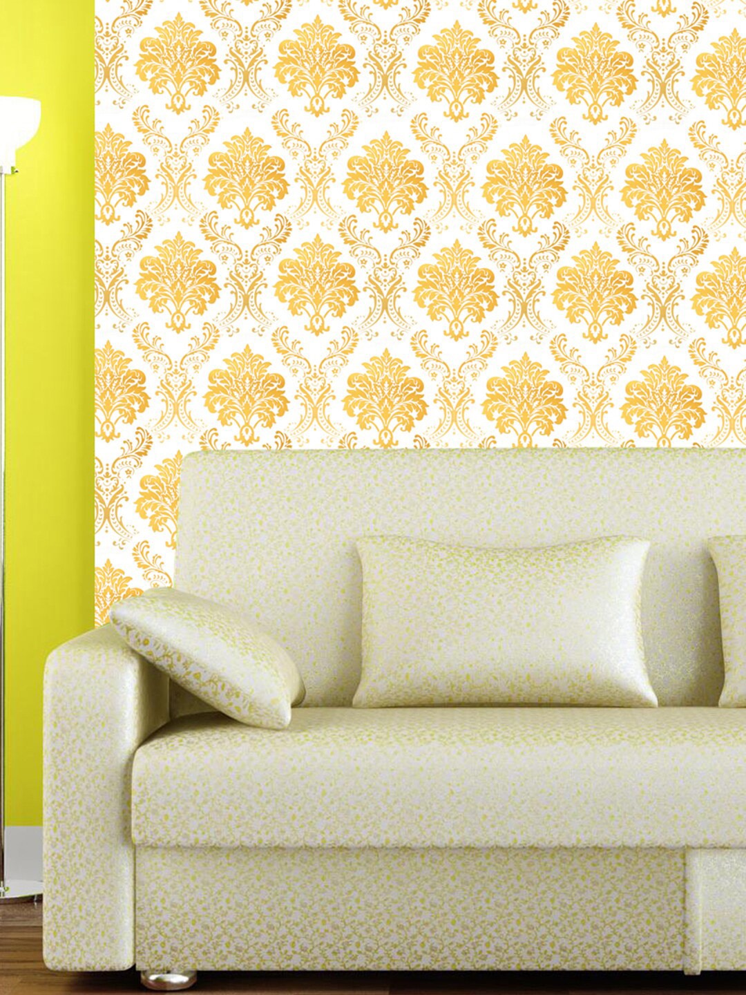 

Wollzo White & Yellow Abstract Printed Wall Sticker