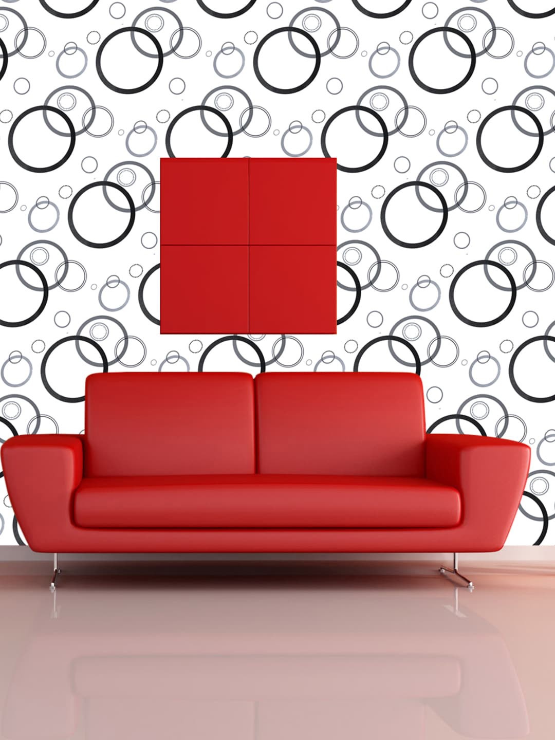 

Wollzo White & Black Abstract Printed Wall Sticker