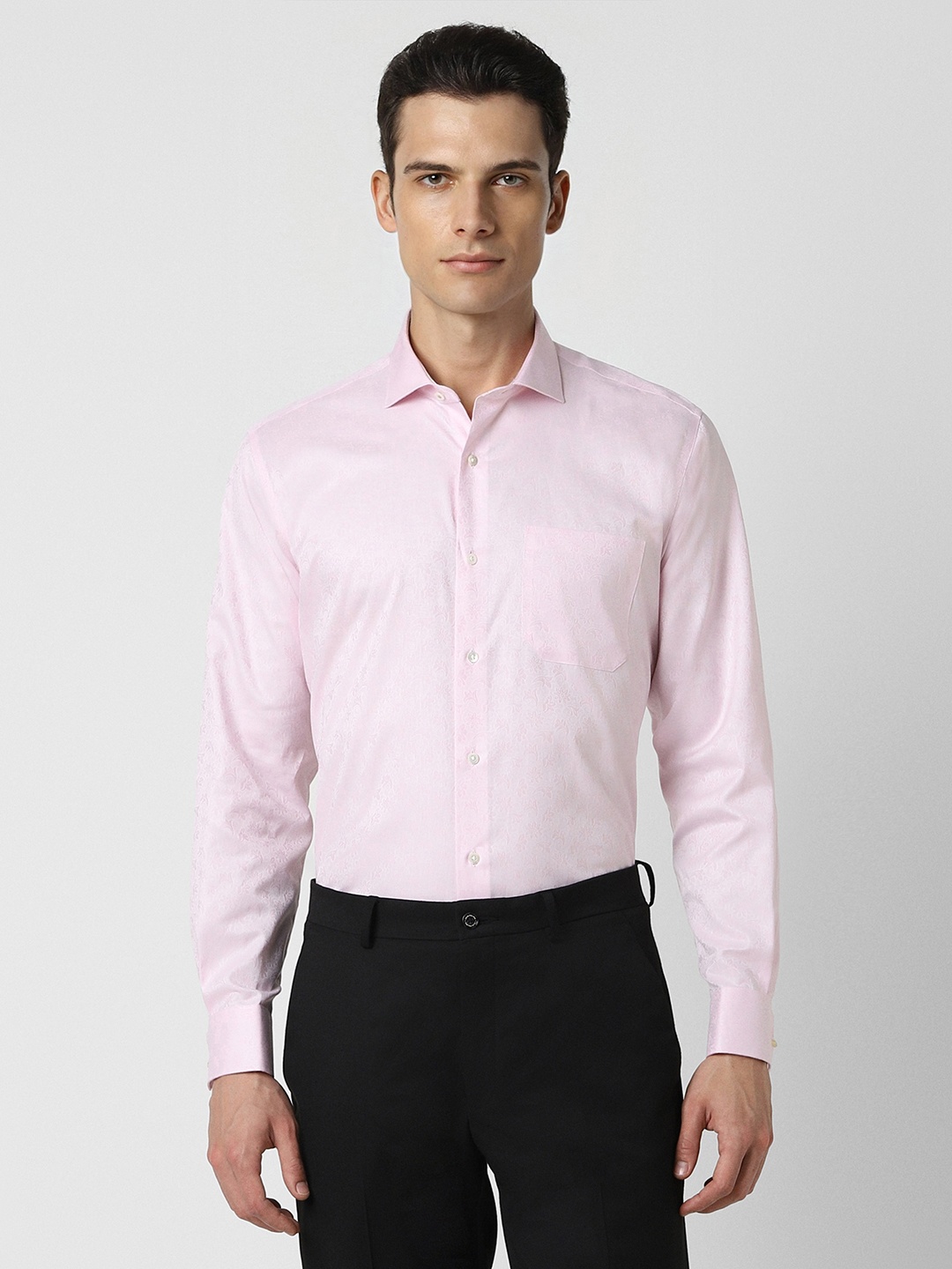 

Van Heusen Men Pink Printed Formal Shirt