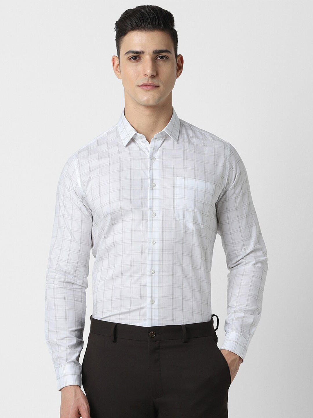 

Van Heusen Spread Collar Slim Fit Striped Formal Shirt, White