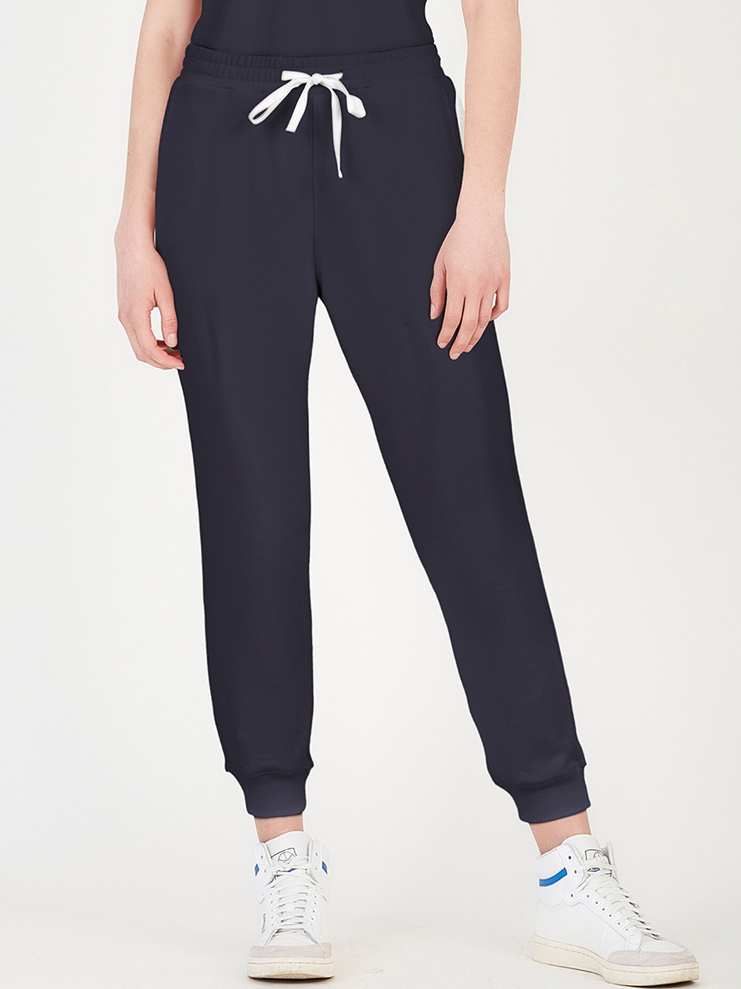 

Saltpetre Round Neck Organic Cotton T-Shirt & Mid-Rise Joggers, Navy blue