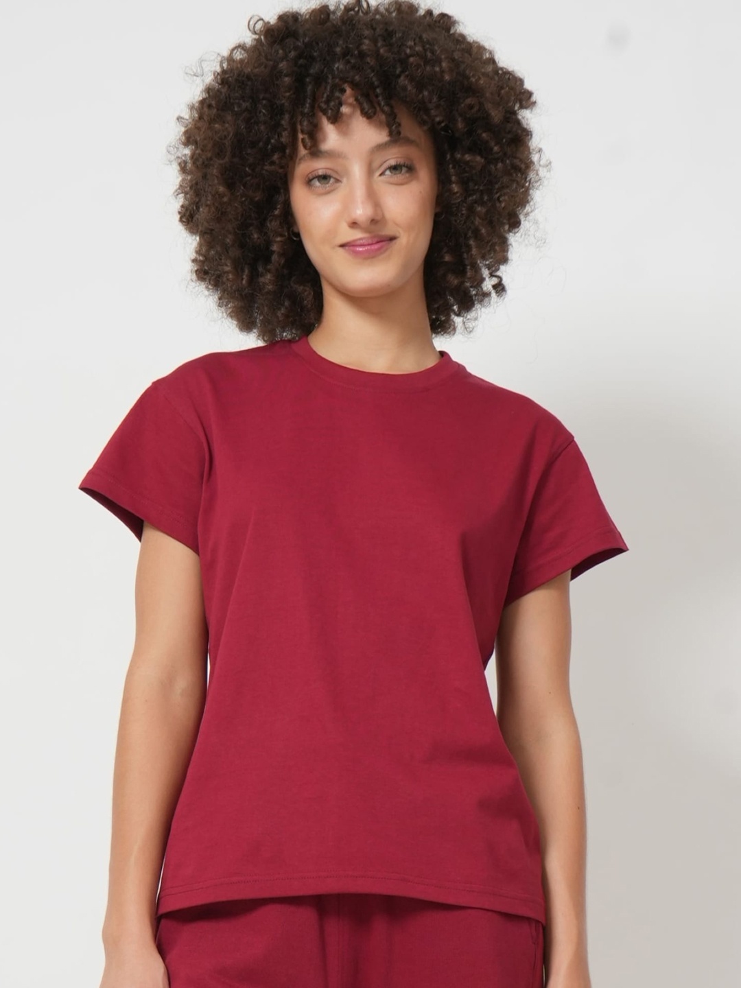 

Saltpetre Round Neck Organic Cotton T-Shirt & Joggers, Maroon