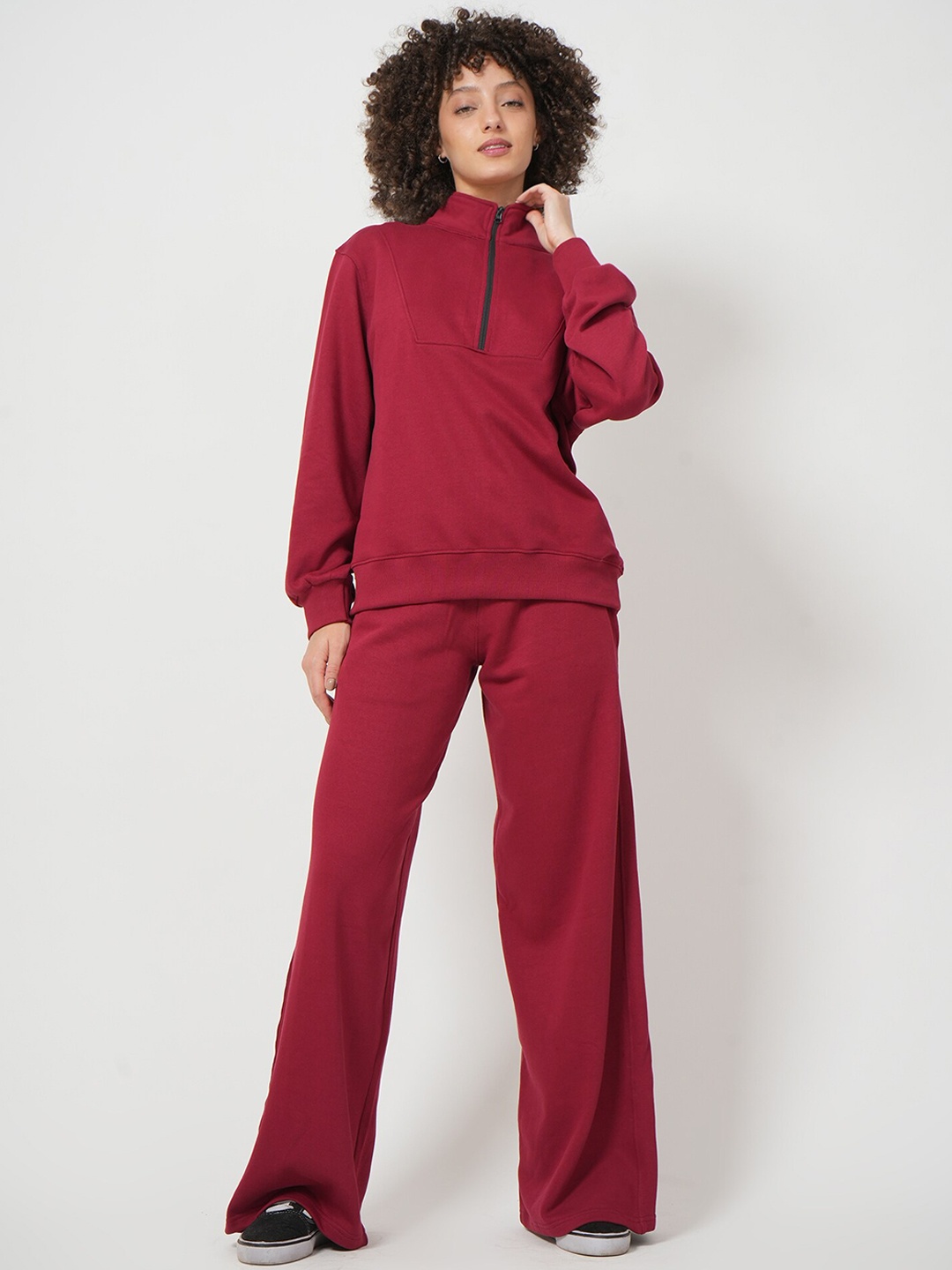 

Saltpetre High Neck Organic Cotton Sweatshirt & Trouser, Maroon