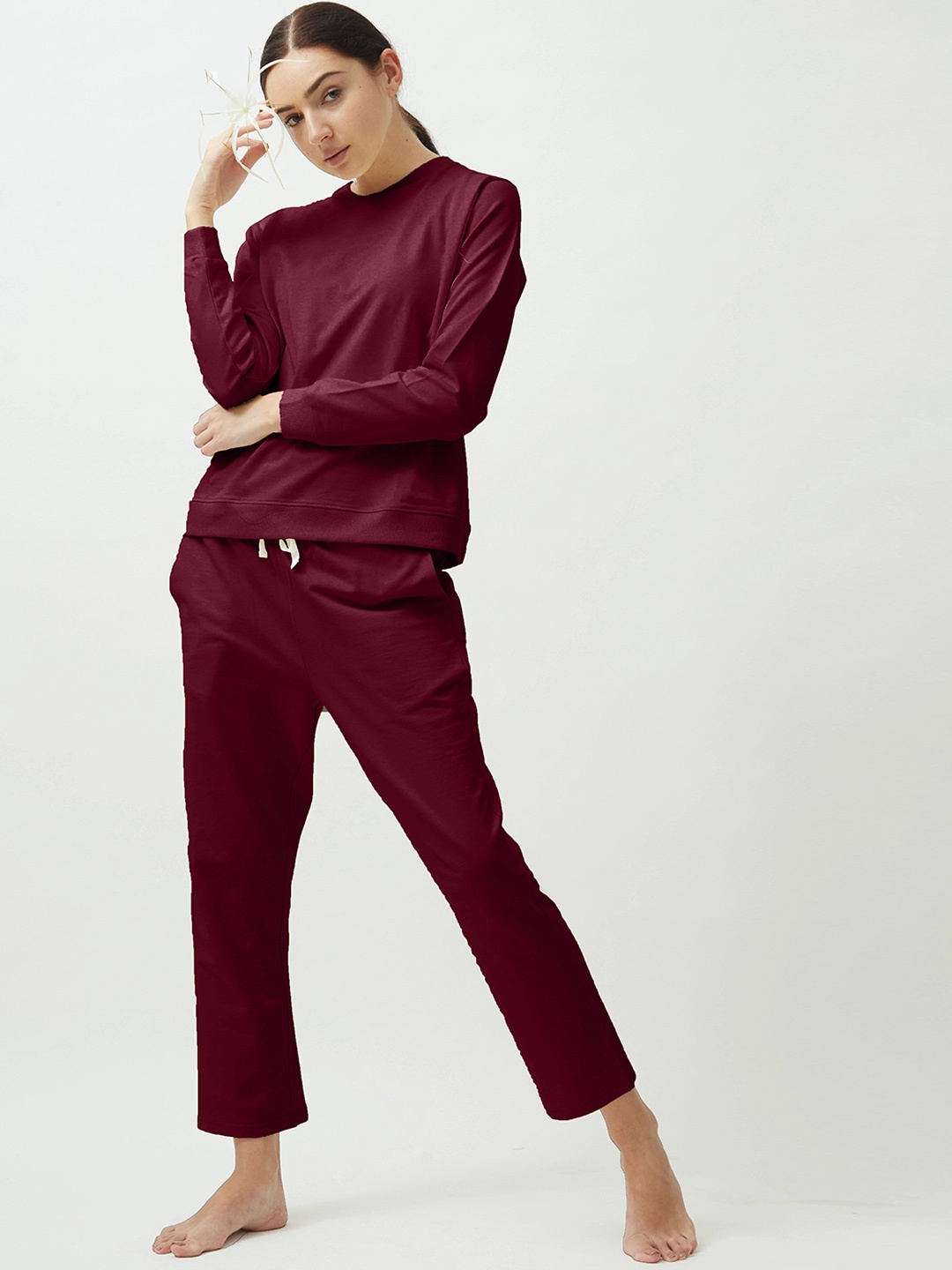 

Saltpetre Organic Cotton Night suit, Maroon