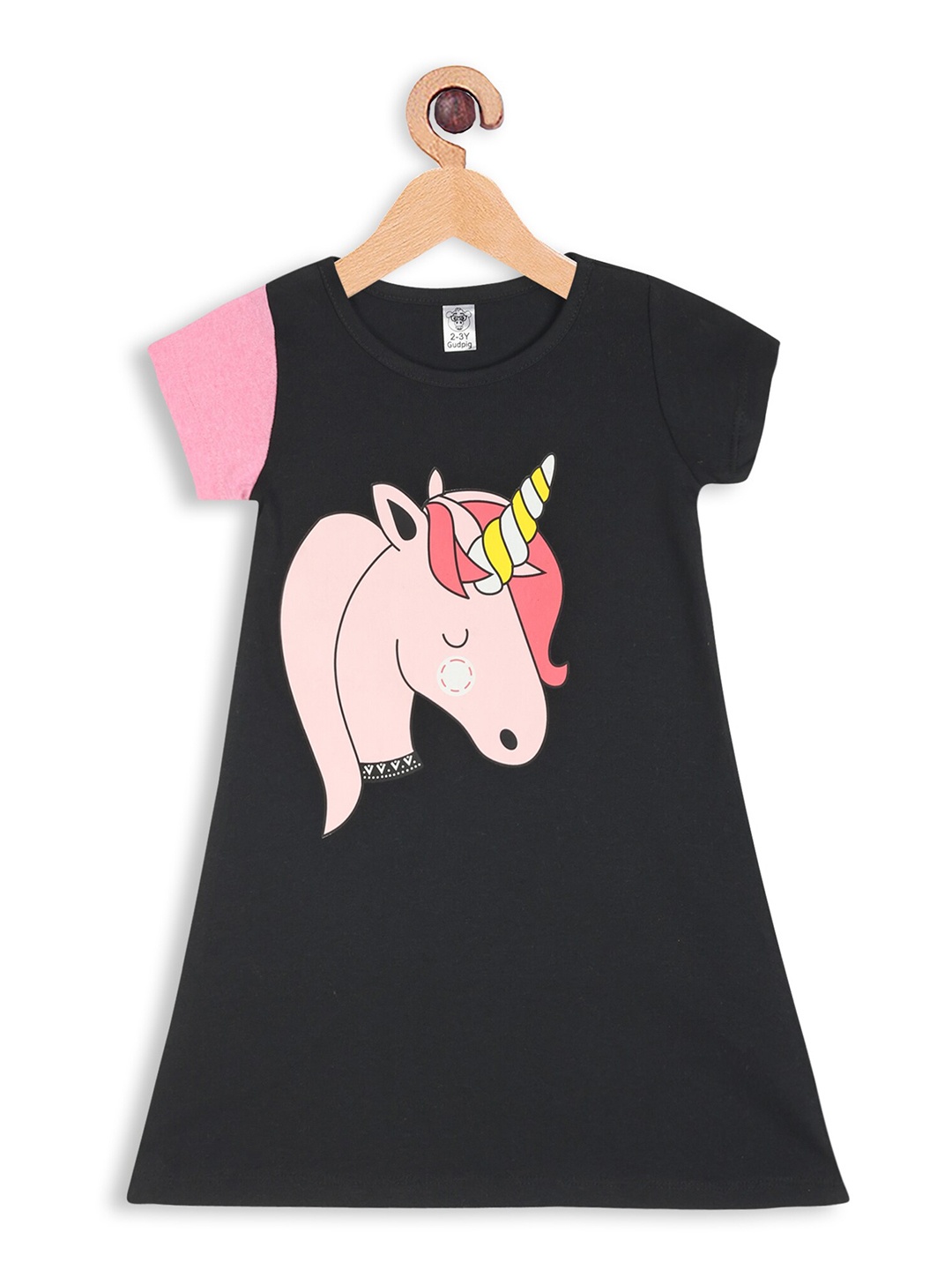 

BAESD Girls Printed A-Line Dress, Black