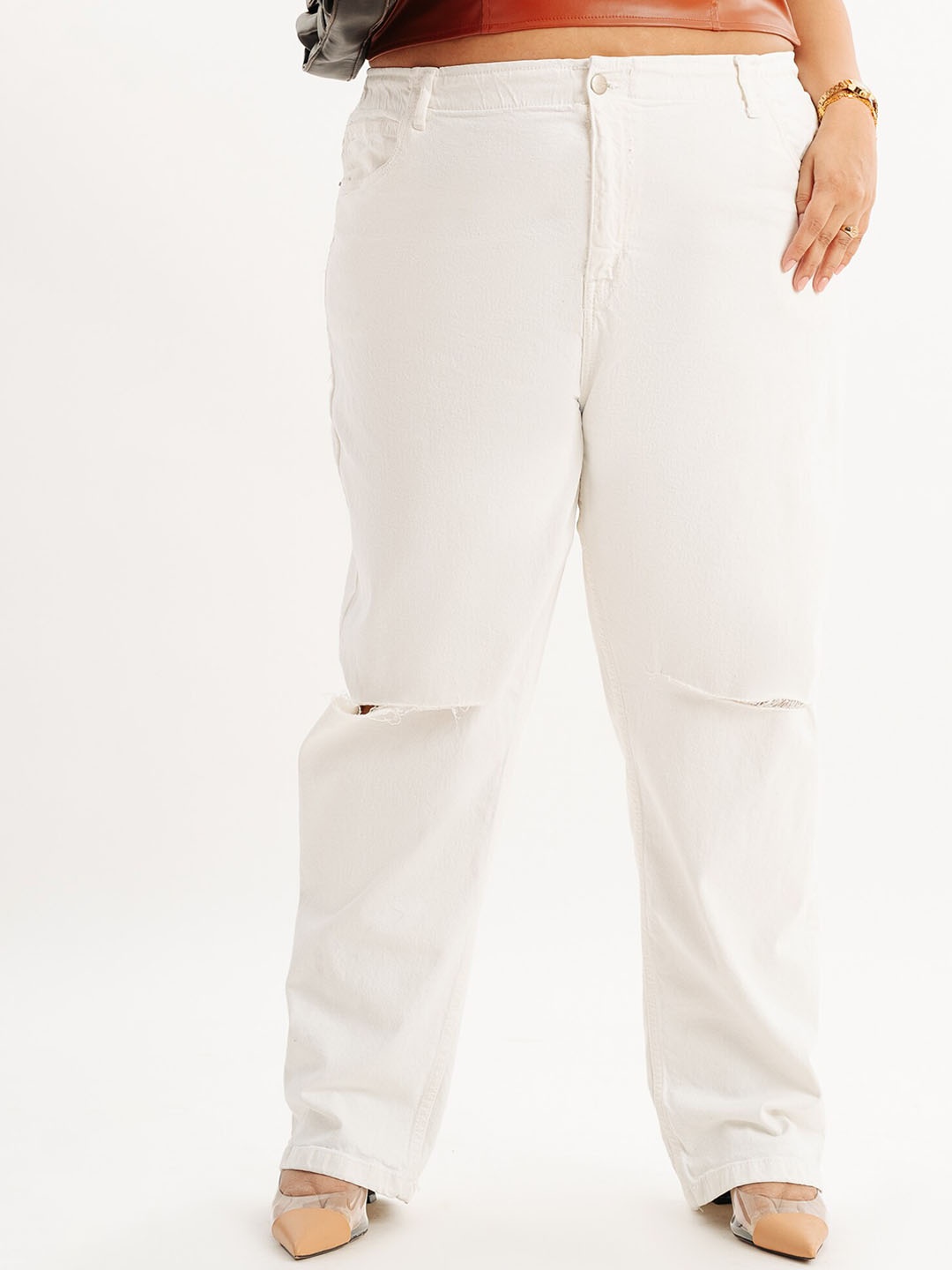 

FREAKINS Women White High-Rise Jeans
