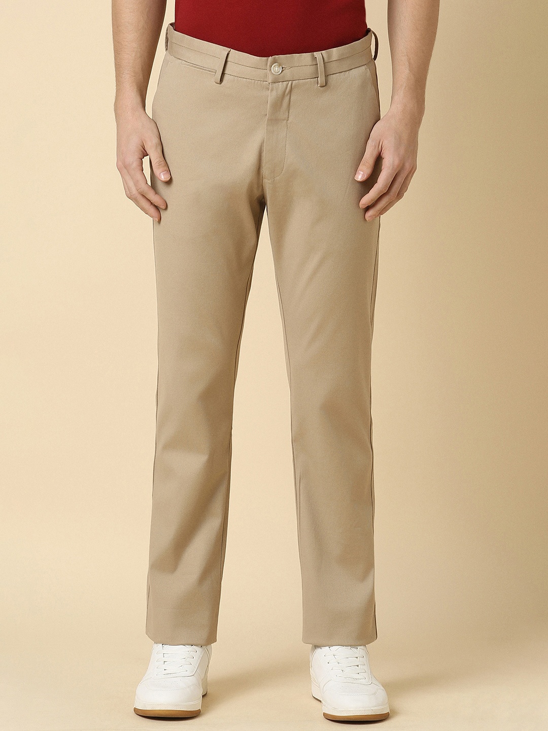 

Allen Solly Men Mid-Rise Trousers, Beige