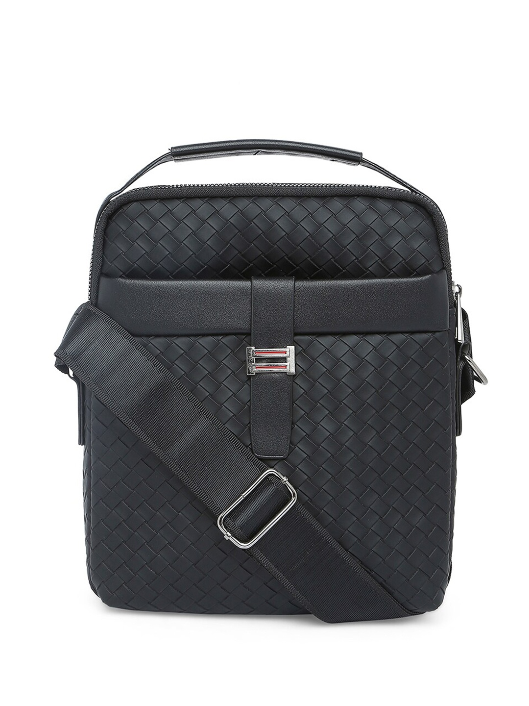 

MBOSS Unisex Textured Messenger Bag, Black