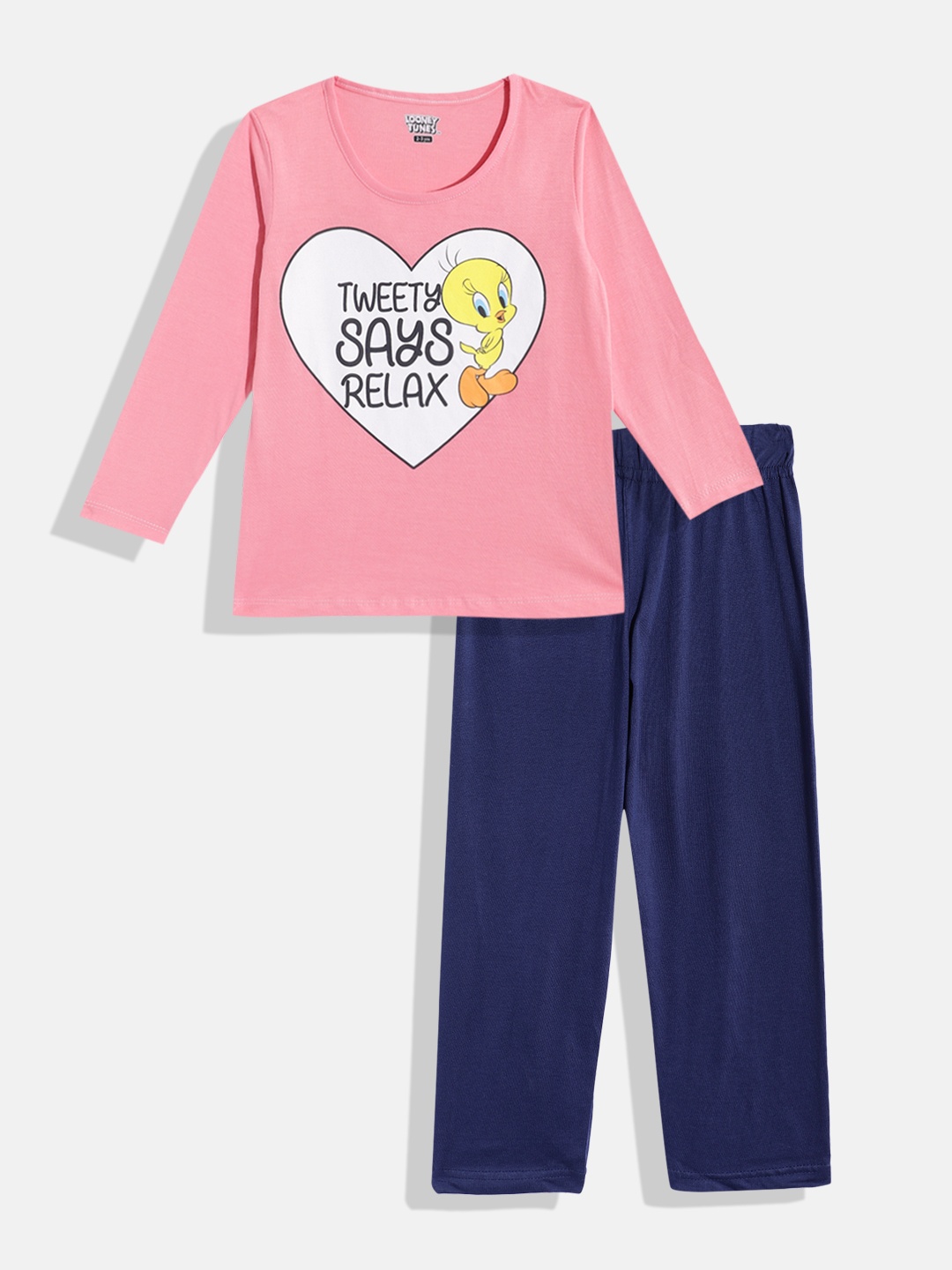 

Eteenz Boys Premium Cotton Looney Tunes Printed T-shirt with Trousers, Assorted
