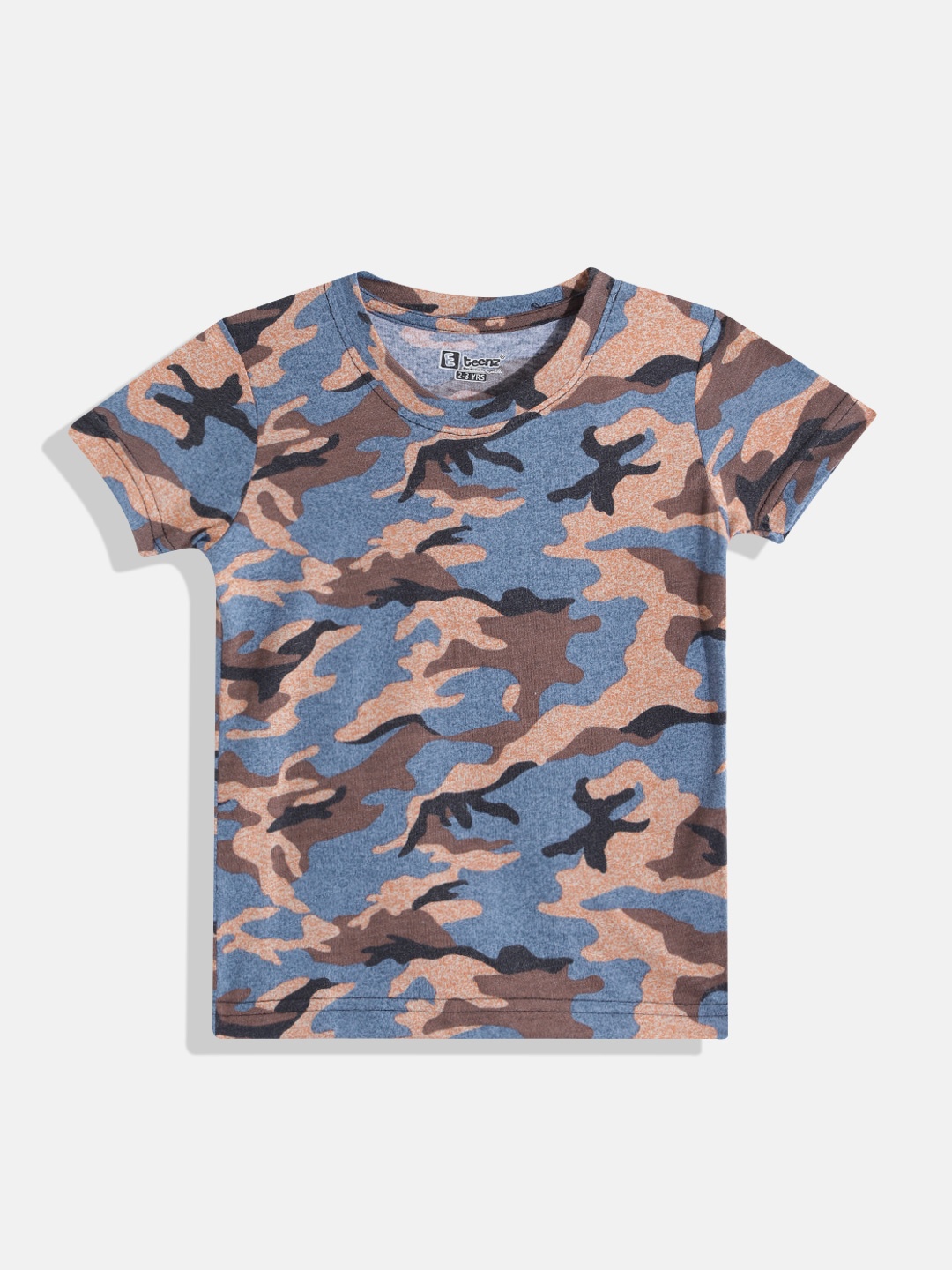 

Eteenz Boys Camouflage Printed Premium Cotton T-shirt, Blue