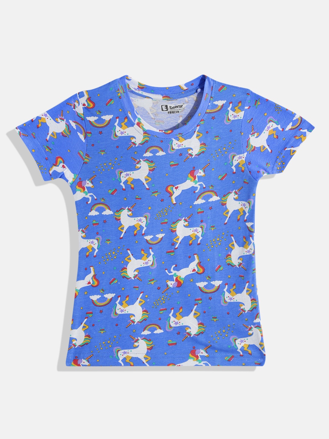

Eteenz Boys Printed Premium Cotton T-shirt, Blue